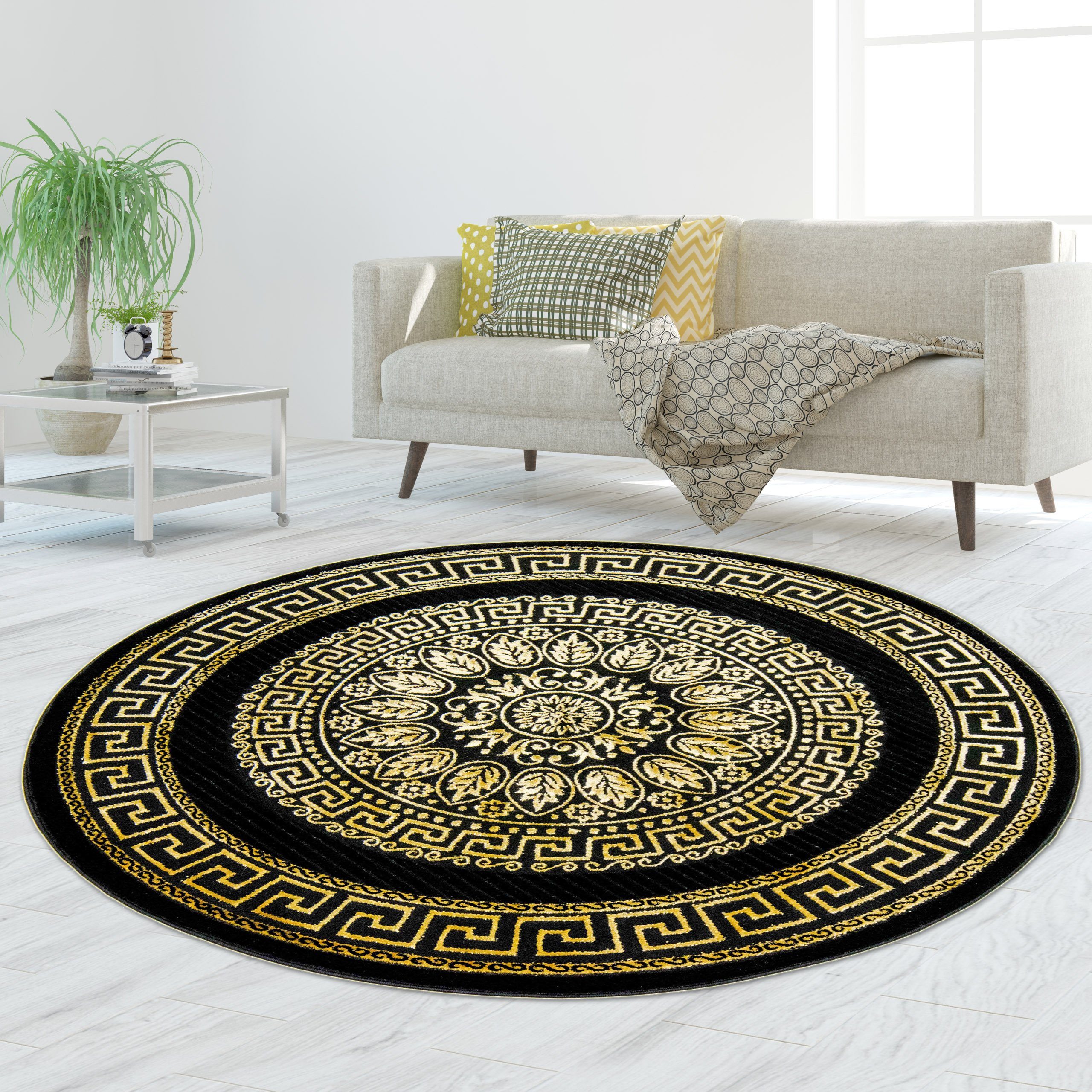 TeppichHome24 Teppich Teppich Modern Muster in schwarz gold, rechteckig günstig online kaufen