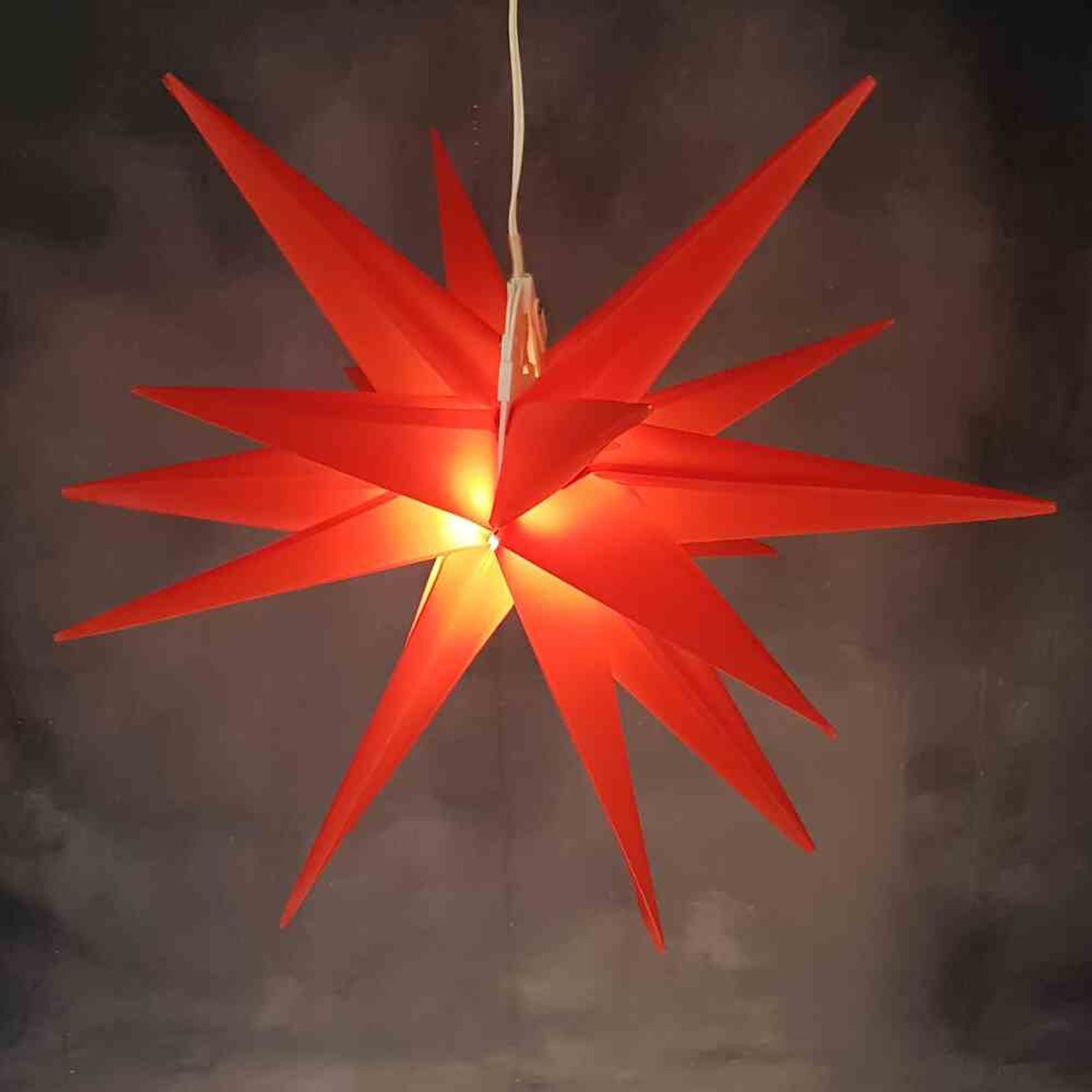 F-H-S International GmbH & Co. KG Lichterkette LED Stern Kunststoff rot Ø 58 cm 1 LED warmweiß, Timer 6/18 Stunden, I, Stern