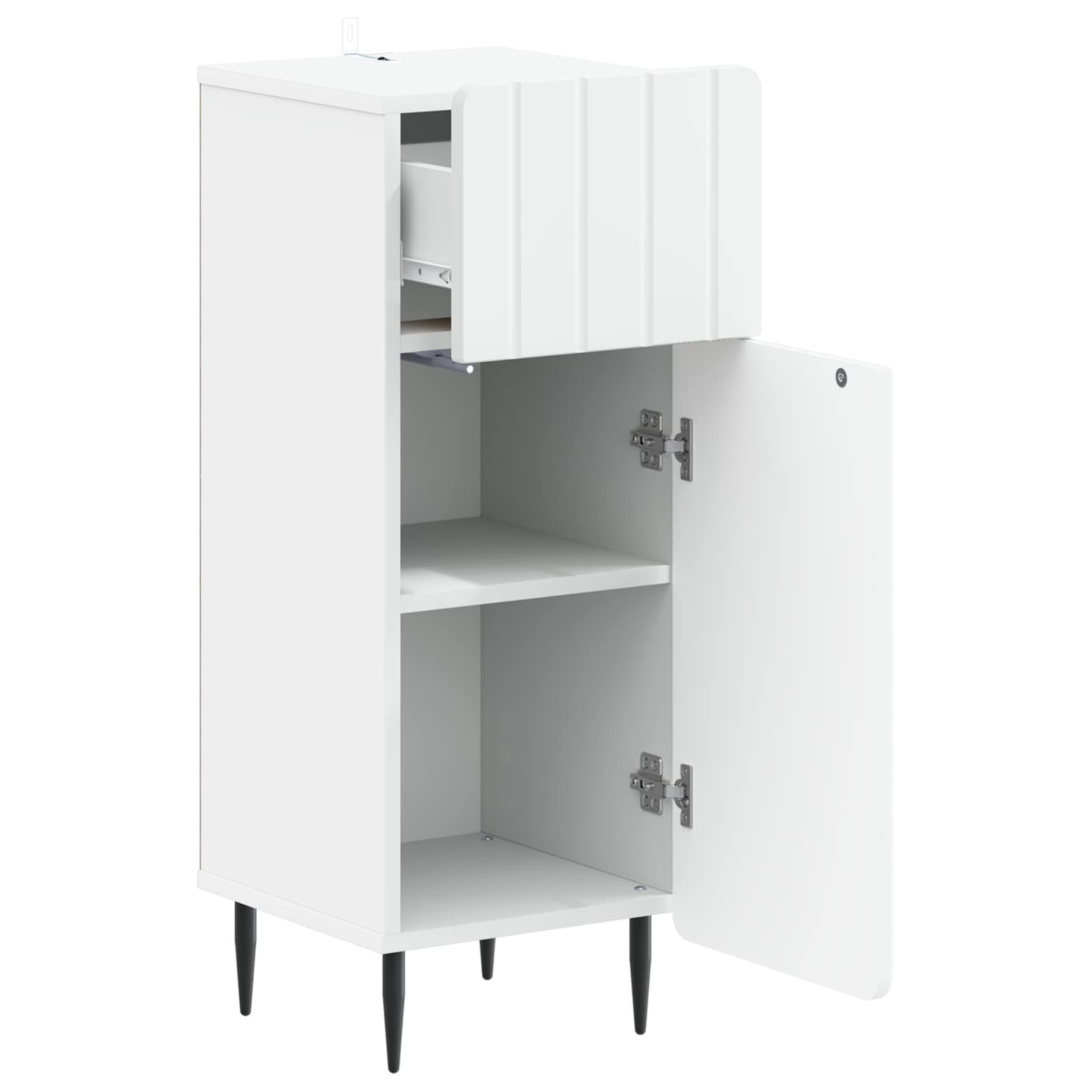 vidaXL Badezimmerspiegelschrank Badezimmer Aufbewahrungsschrank ZWOLLE Weiß 30 x 31 x 79,5 cm