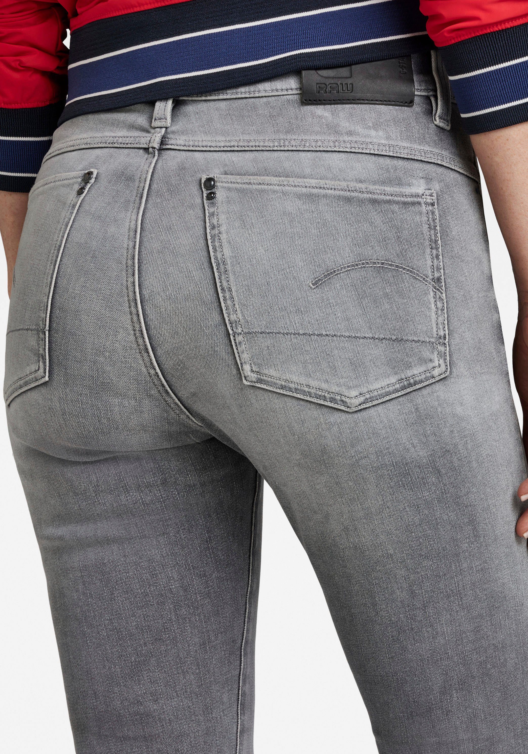durch Skinny-fit-Jeans faded RAW sun Stretchanteil Wohlfühlfaktor grey mit G-Star
