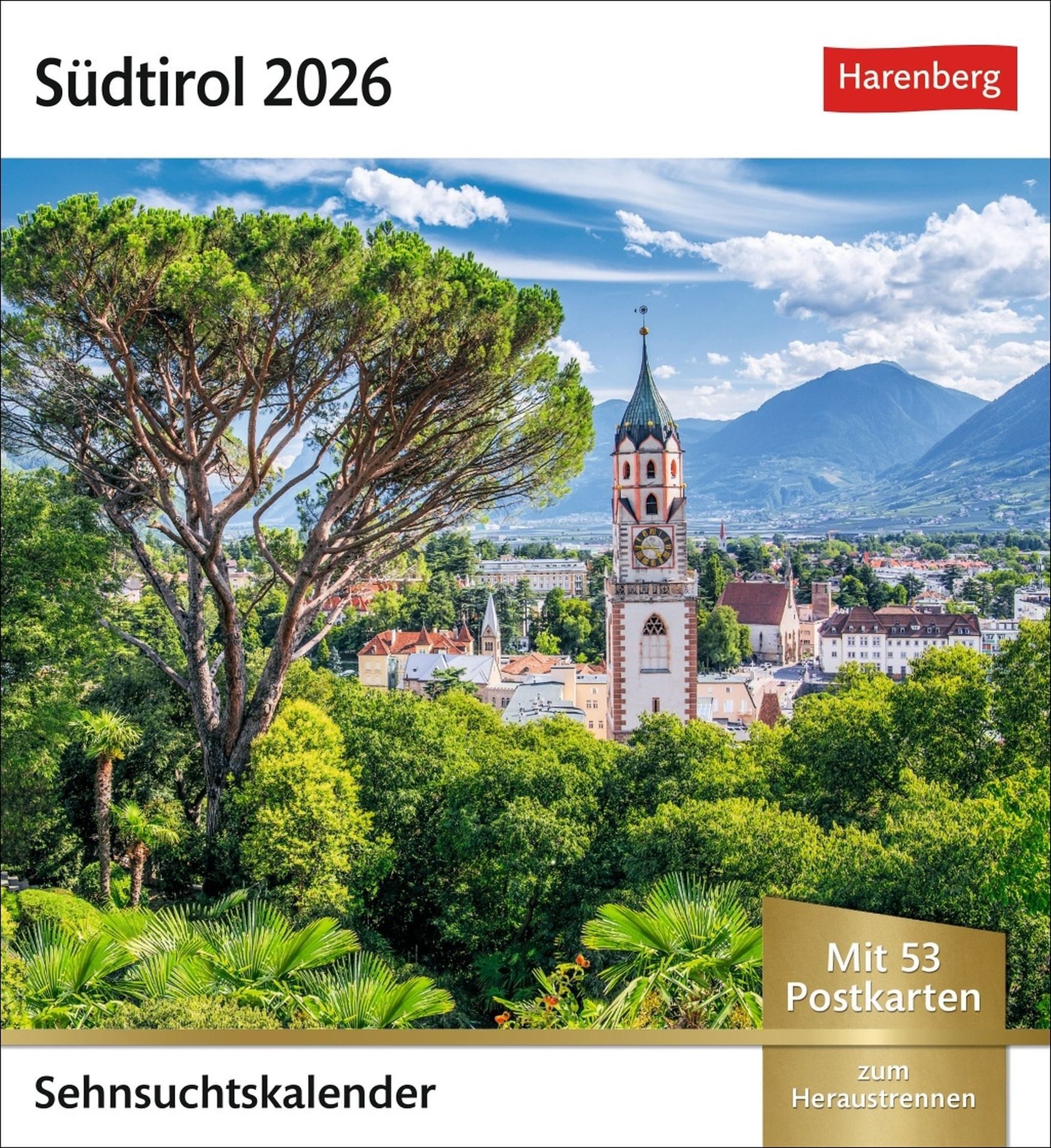 Athesia Kalenderverlag Tischkalender Südtirol Sehnsuchtskalender 2026 - Wochenkalender mit 53 Postkarten