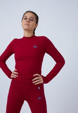 SPORTKIND Funktionsshirt Tennis Langarmshirt High-Neck Damen & Mädchen bordeaux rot