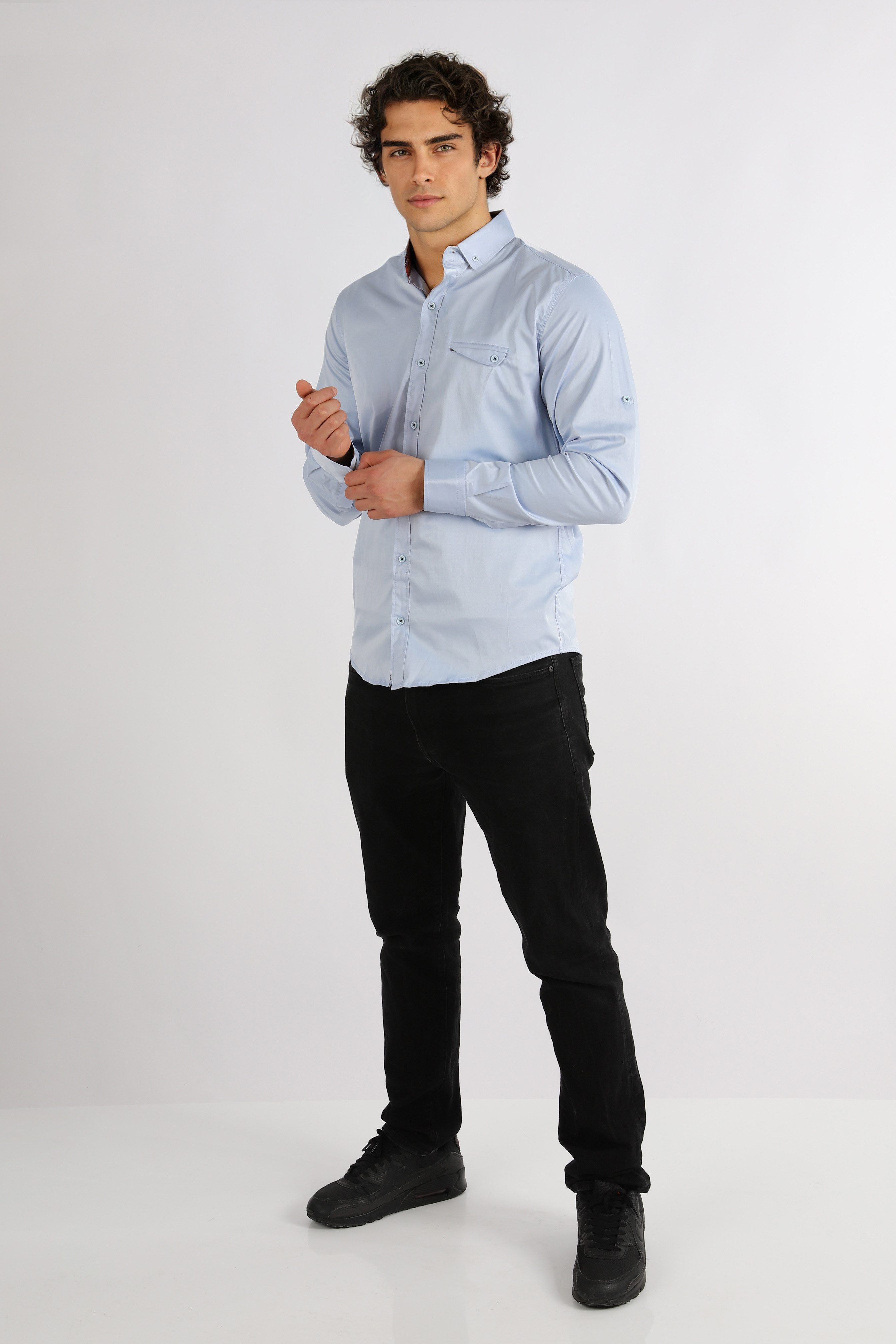 Megaman Jeans Langarmhemd Premium Herren Hemd günstig online kaufen