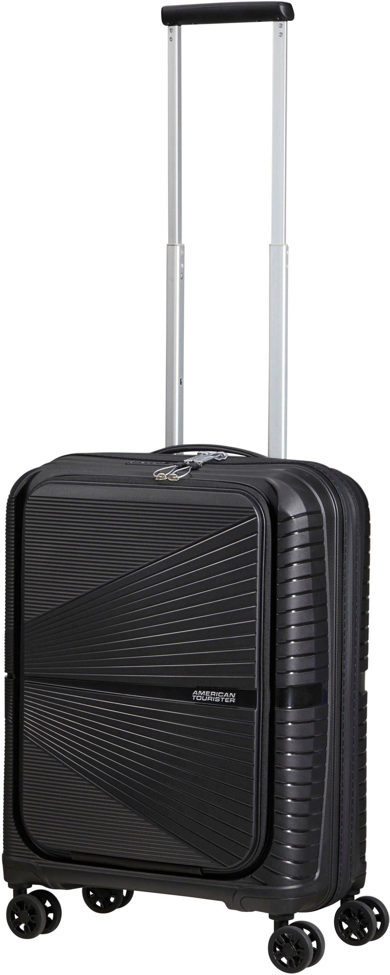 American Tourister® Hartschalen-Trolley Airconic, 55 cm (20 cm), 4 Rollen, mit 15,6-Zoll Laptopfach, Tabletfach und USB-Schleuse Onyx Black