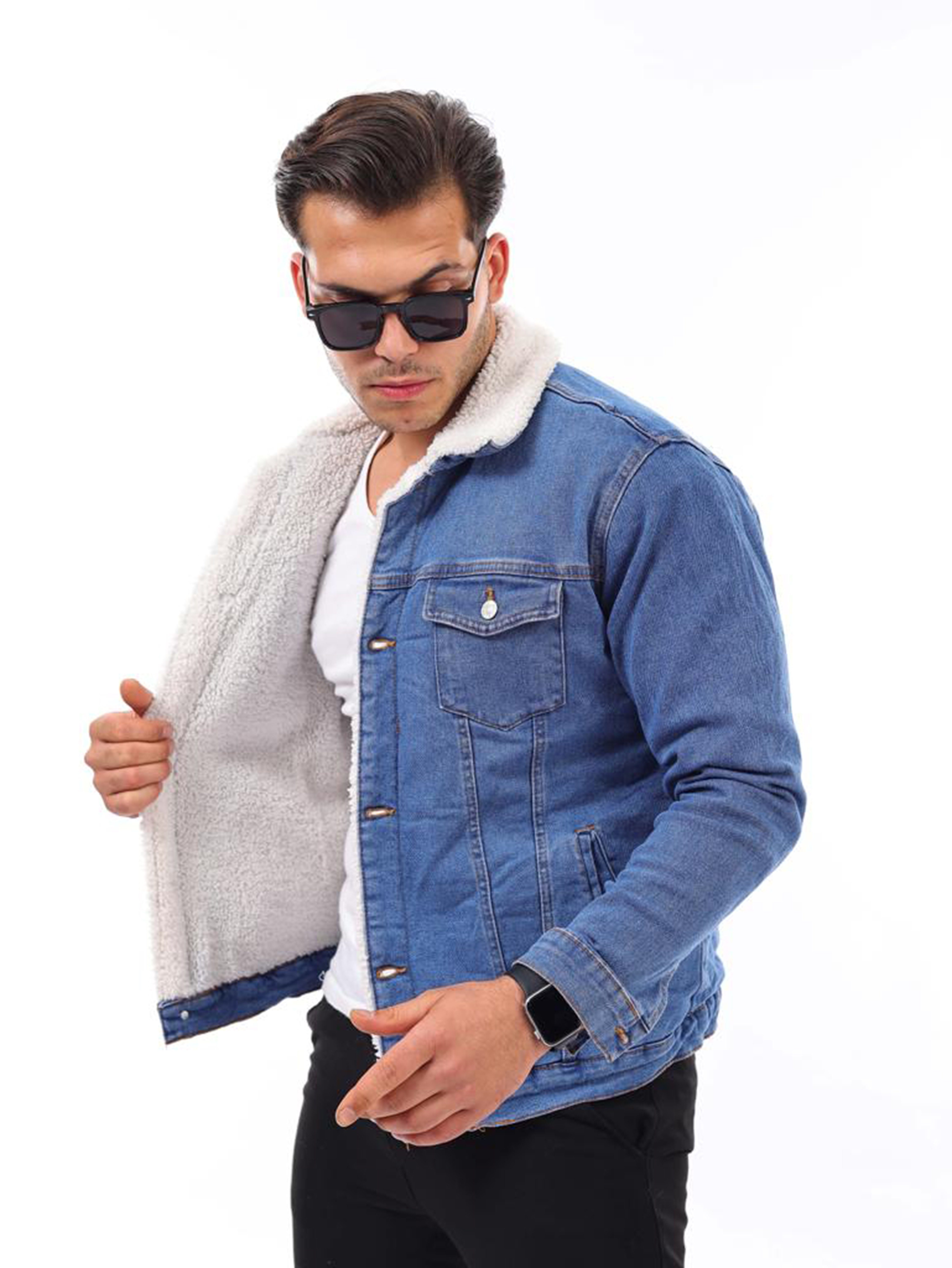 Megaman Jeans Jeansjacke Jeans Sweatjacke Herren Übergangsjacke Denim Gefüt günstig online kaufen