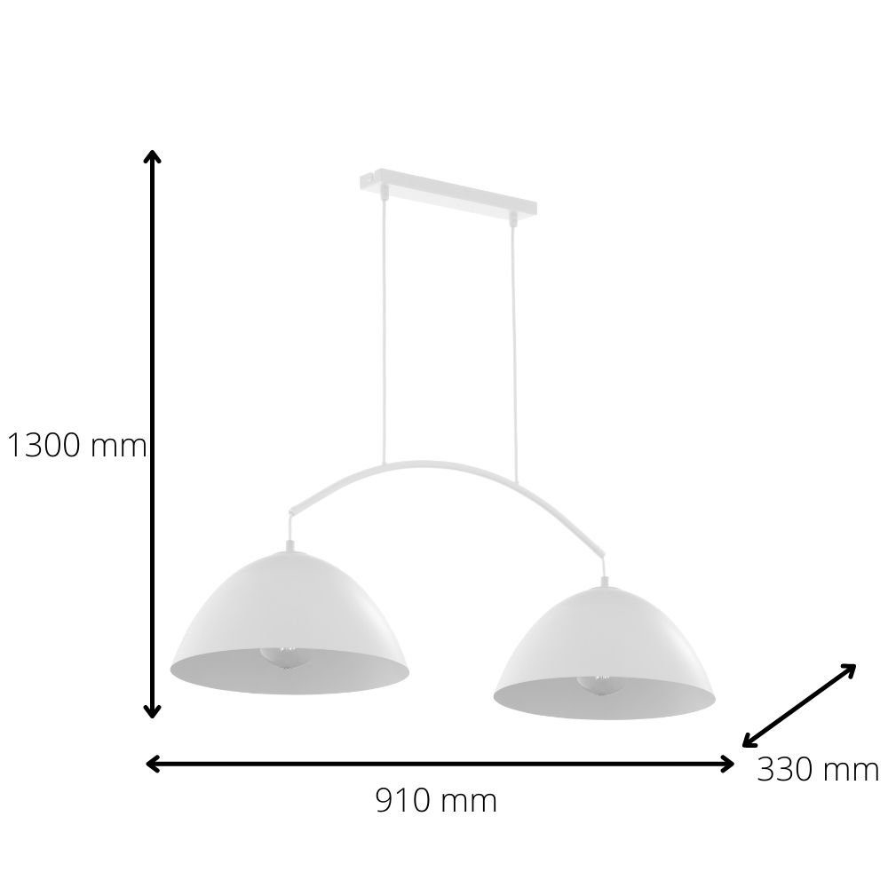 Pendelleuchte 2-flammig, Hängeleuchte, Leuchtmittel Pendellampe, Lean enthalten: famlights Nein, Weiß E27 Pendelleuchte in Hängeleuchte, warmweiss, Angabe, keine