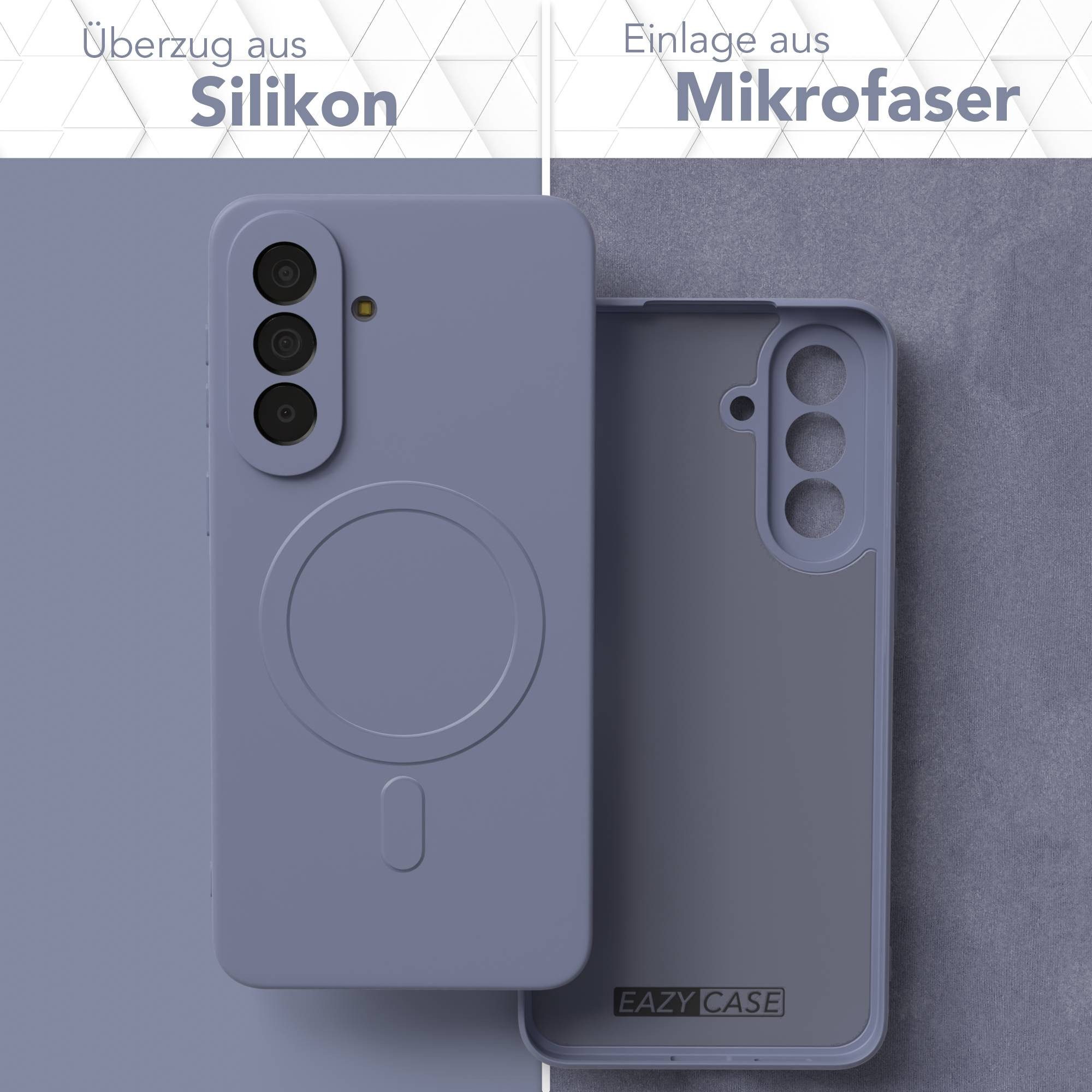 EAZY CASE Handyhülle Samsung Galaxy A57 MagSafe TPU / Silicon Coating Case 6,7 Zoll, Backcover MagSafe rutschfestes Soft-Touch Silikon matt Stahlblau – Bild 3 von 5