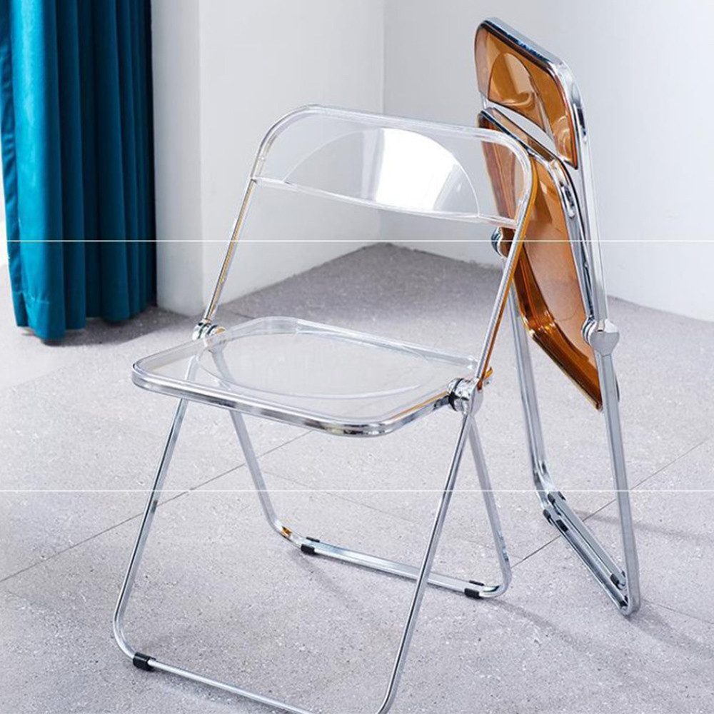 JEOBEST Klappstuhl Acryl Transparent Stuhl, (Stück, 1 St), Stahlrahmen mit Chrom-Finish, bis 120 kg belastbar – Bild 3 von 5