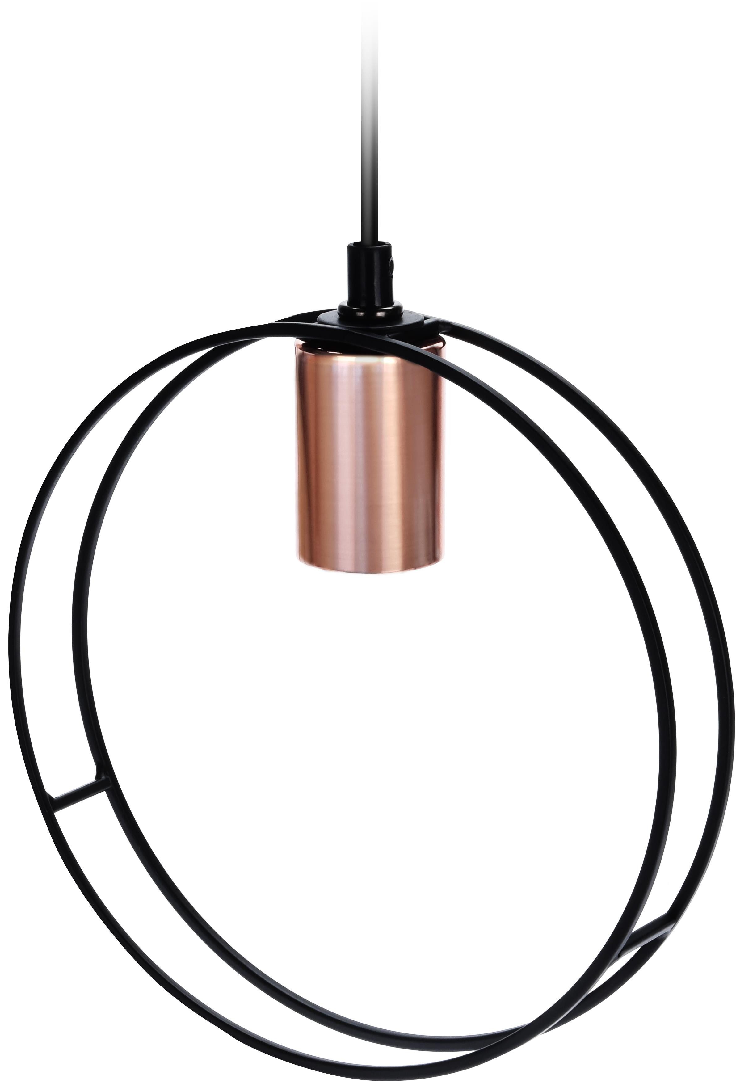 matrasa Pendelleuchte CIRCLE 23 cm Schwarz & Kupfer - Vintage Hängeleuchte, ohne Leuchtmittel, Hängeleuchte E27 Pendellampe