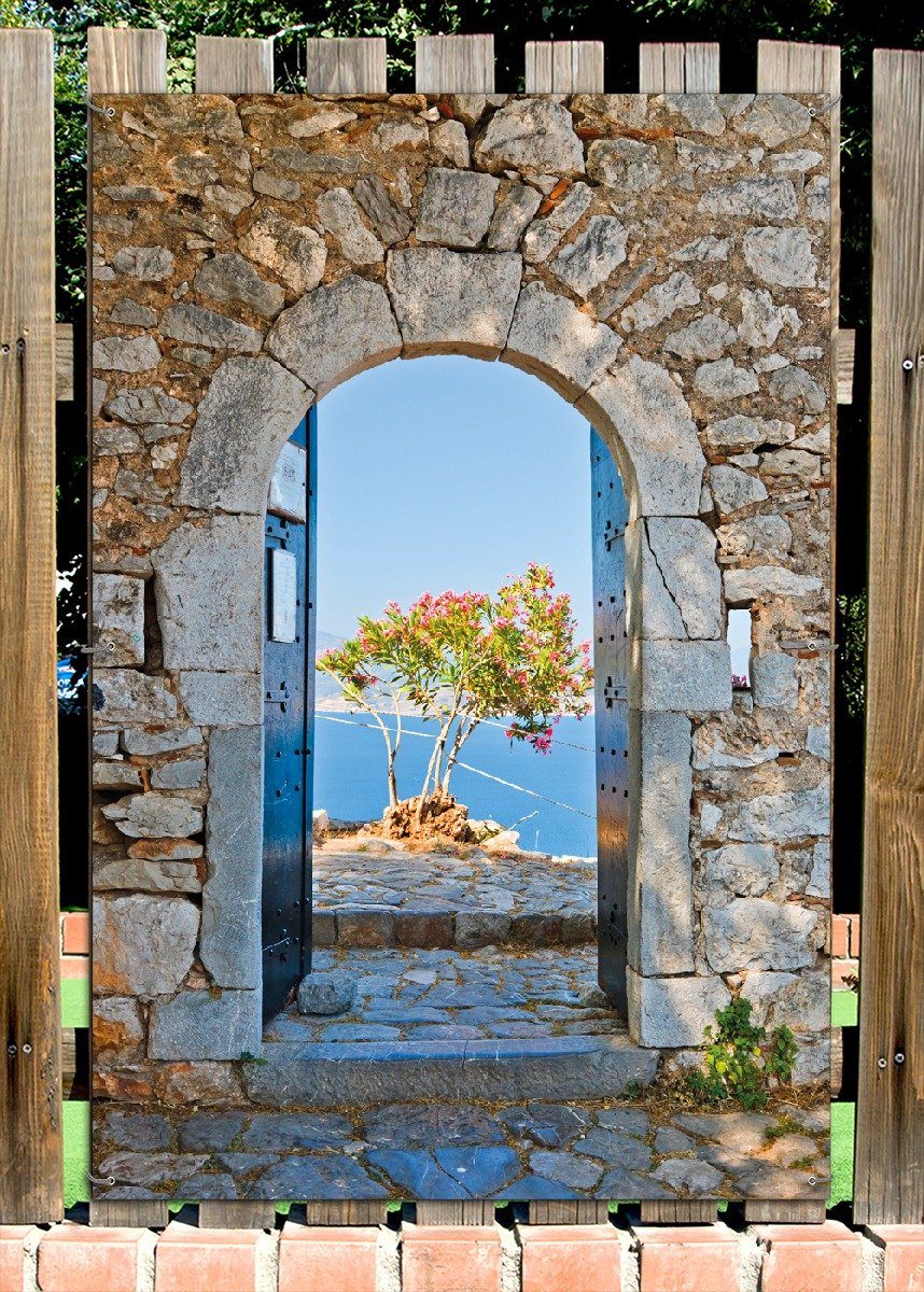 Wallario Sichtschutzzaunmatten Torbogen Toskana günstig online kaufen