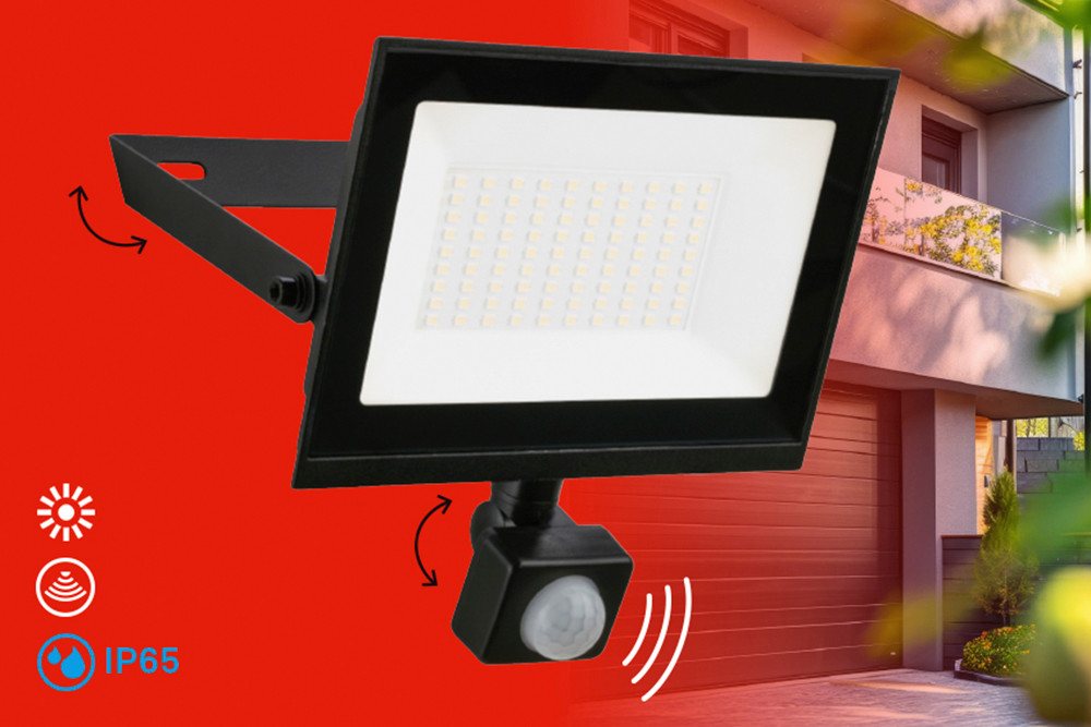 Briloner Leuchten LED Flutlichtstrahler VARO, LED fest integriert, 17,5x21x4 cm, Garage, Garten, Auffahrt