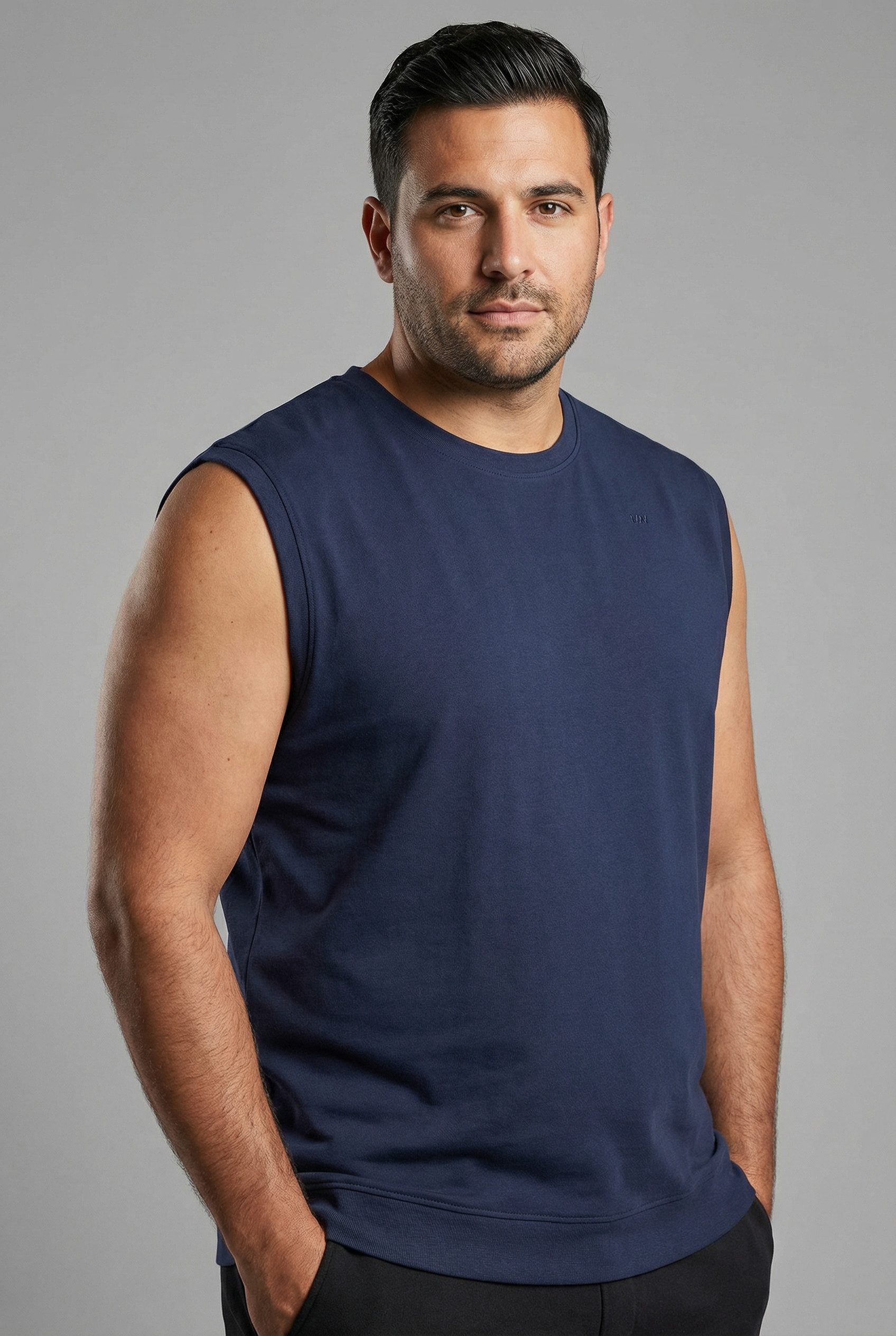 Man's World Plus Muscleshirt auch in Grosse Größen bis Gr. 7XL Bauch-Fit (2er-Pack) Regular Fit, Rundhalsausschnitt, Rippbündchen am Rumpfabschluss