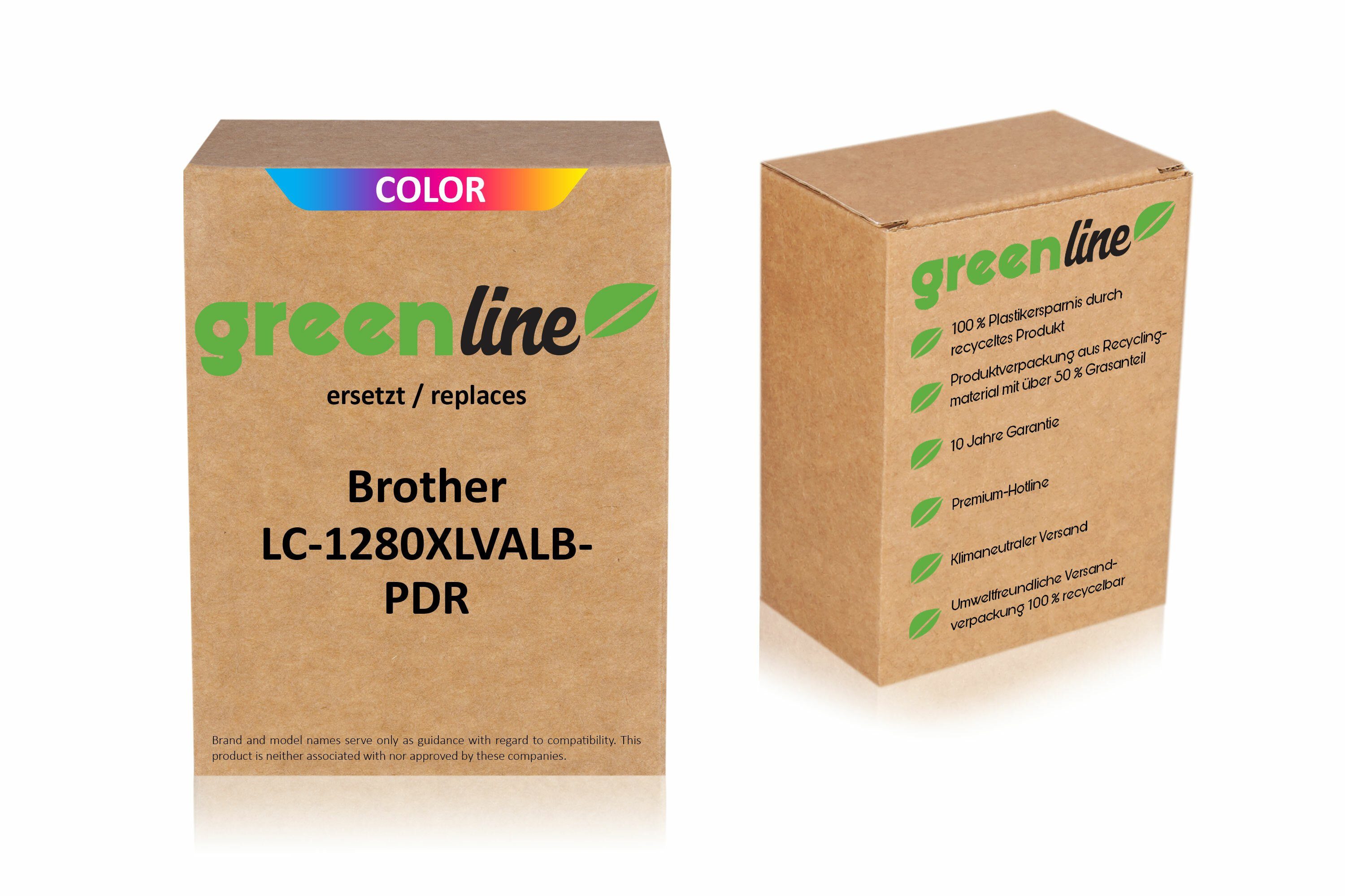 XL Tintenpatrone VAL BPDR greenline LC-1280 Brother ersetzt Inkadoo