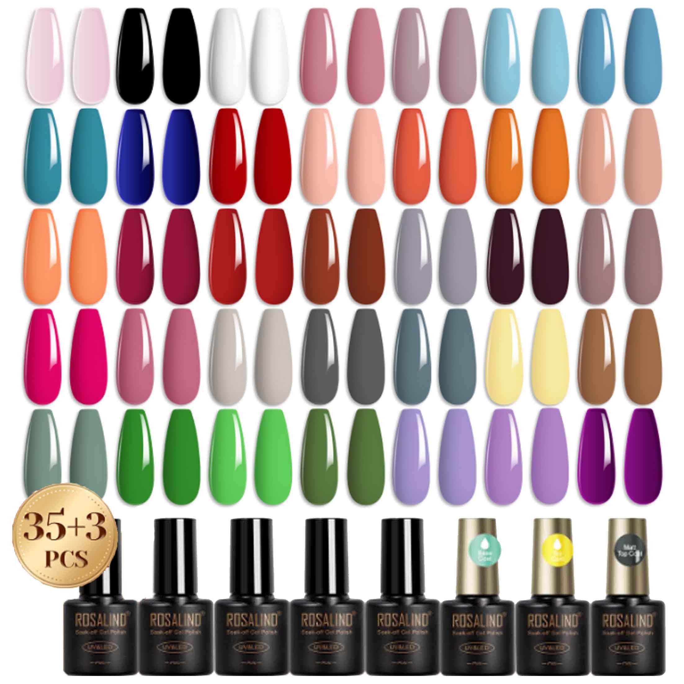 KINSI UV-Nagellack-Set Nude Nagellack Gel, 35 Farben Nagellack Gel + 3 Funktionsgel, 38-tlg., Gesunde und sichere Materialien, lang anhaltender Glanz