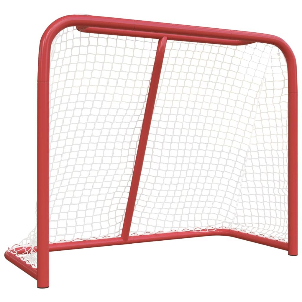 vidaXL Hockeytor Hockey-Tor Rot und Weiß 183x71x122 cm Polyester