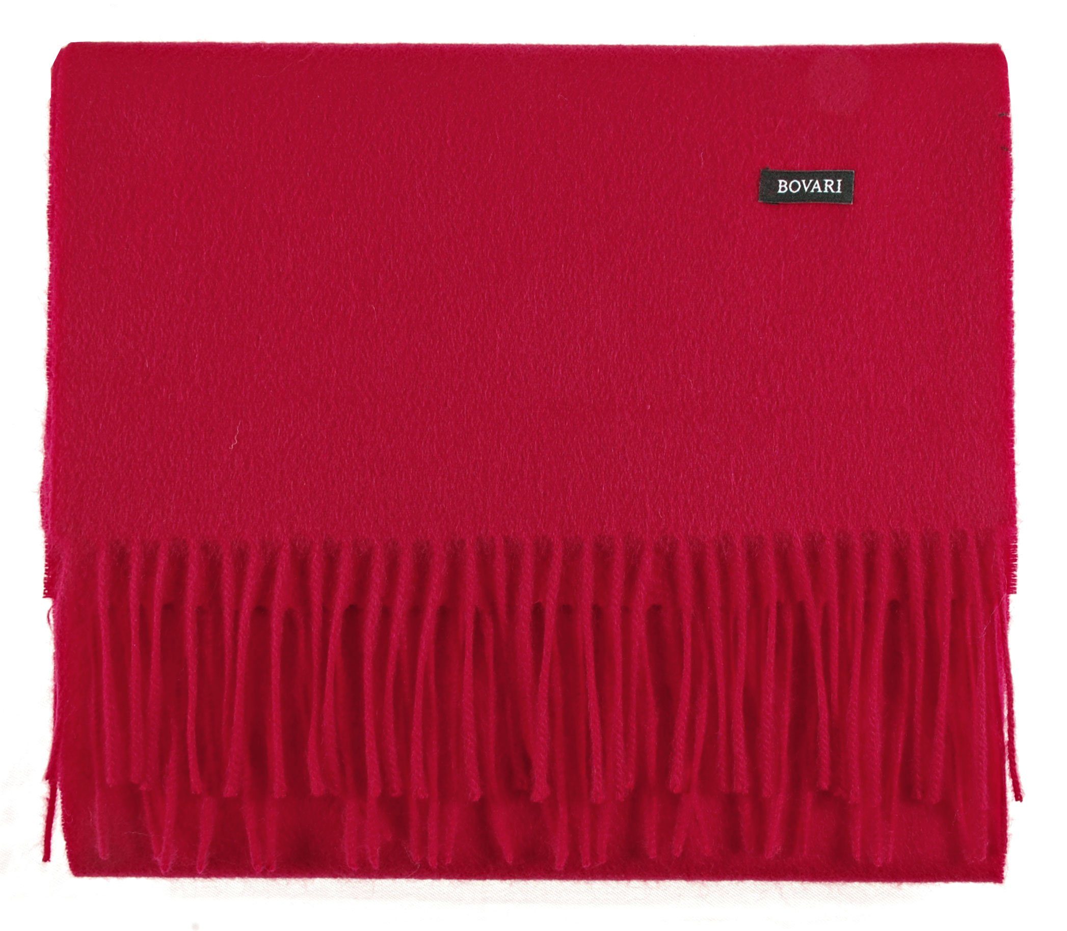 Bovari Kaschmirschal Kaschmir Schal Damen – 100% Kaschmir/Cashmere – Premium Qualität, 180 x 31 cm rot