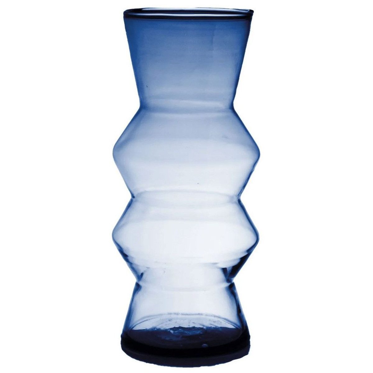 INNA-Glas Dekovase Vase ERCELINA aus Glas, recycelt, klar-blau, 27 cm, Ø 13 cm