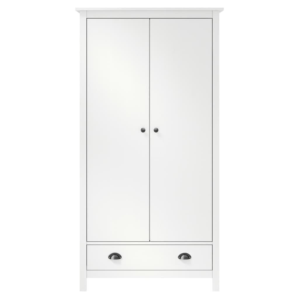 Türen Kleiderschrank Hill mit Kiefernholz 89x50x170 2 Weiß cm furnicato (1-St)