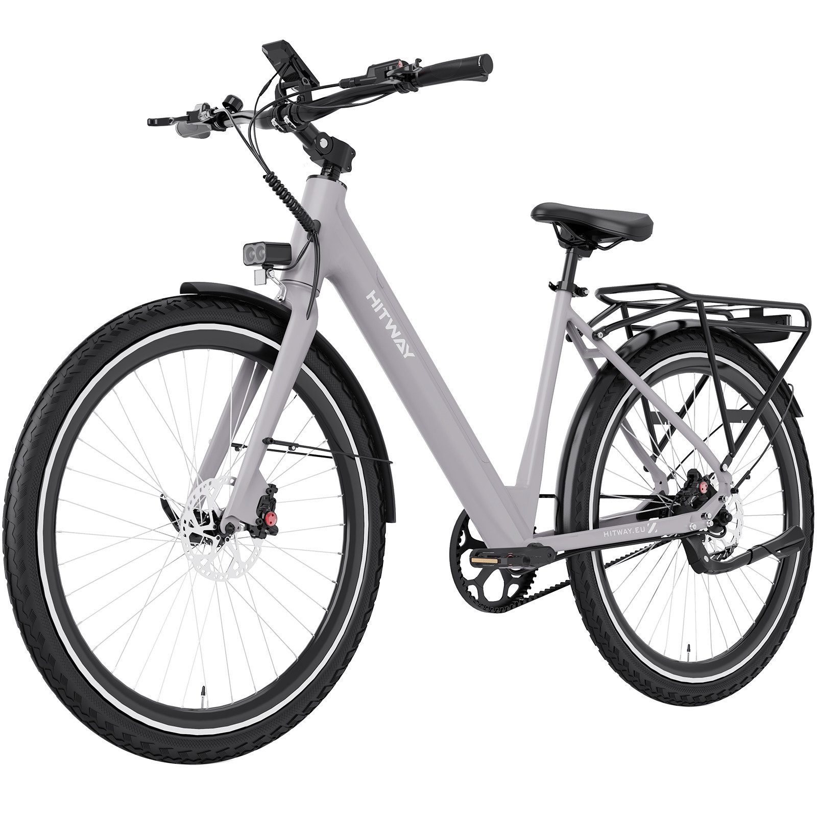HITWAY E-Bike Cityrad 700C Elektrofahrrad max. bis zu 80km mit Diebstahlschutz-GPS, 1 Gang, StVZO E-Citybike, Pedelec mit Drehmomentsensor, APP