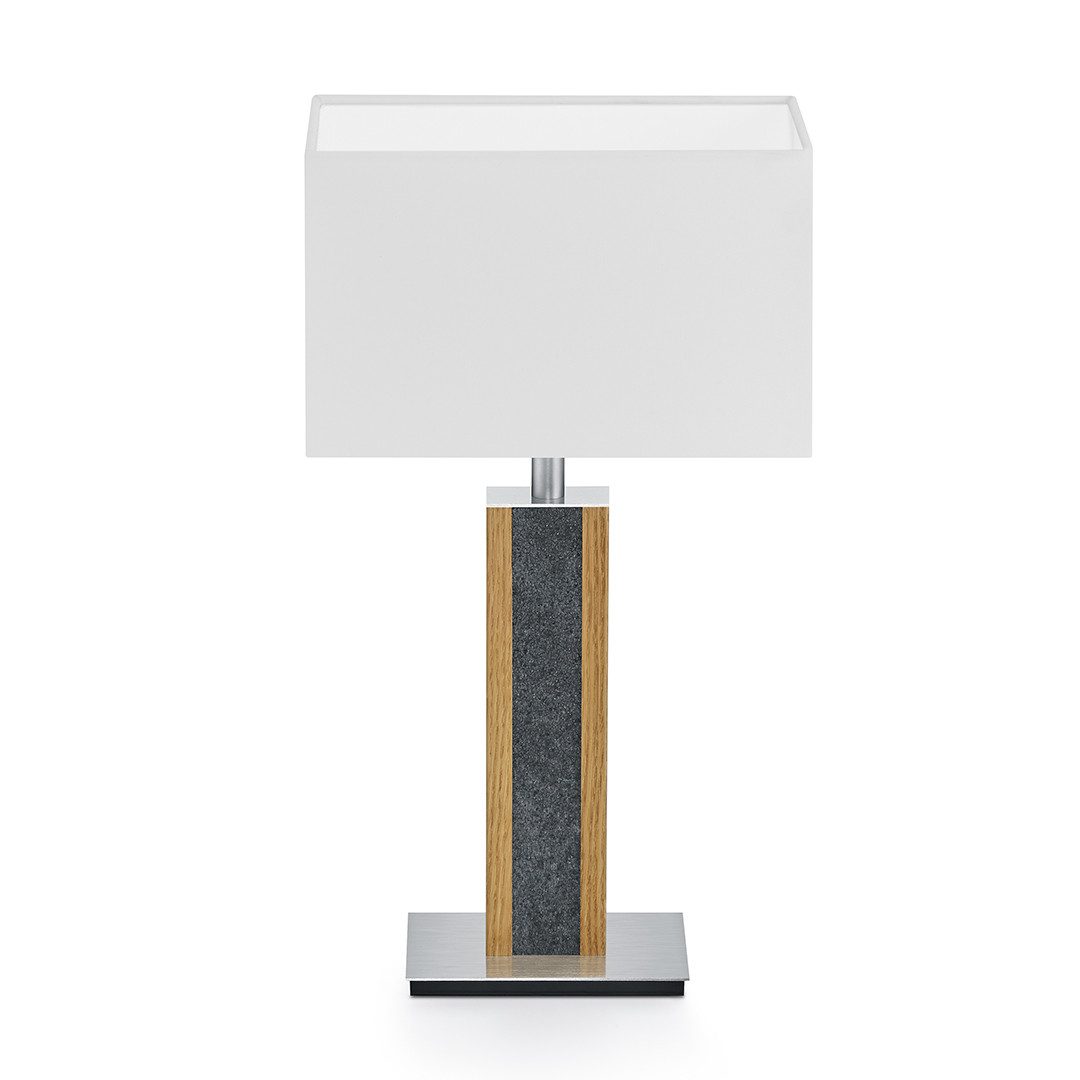 HerzBlut Tischleuchte Karl G Quadra mit Granitapplikation, E27