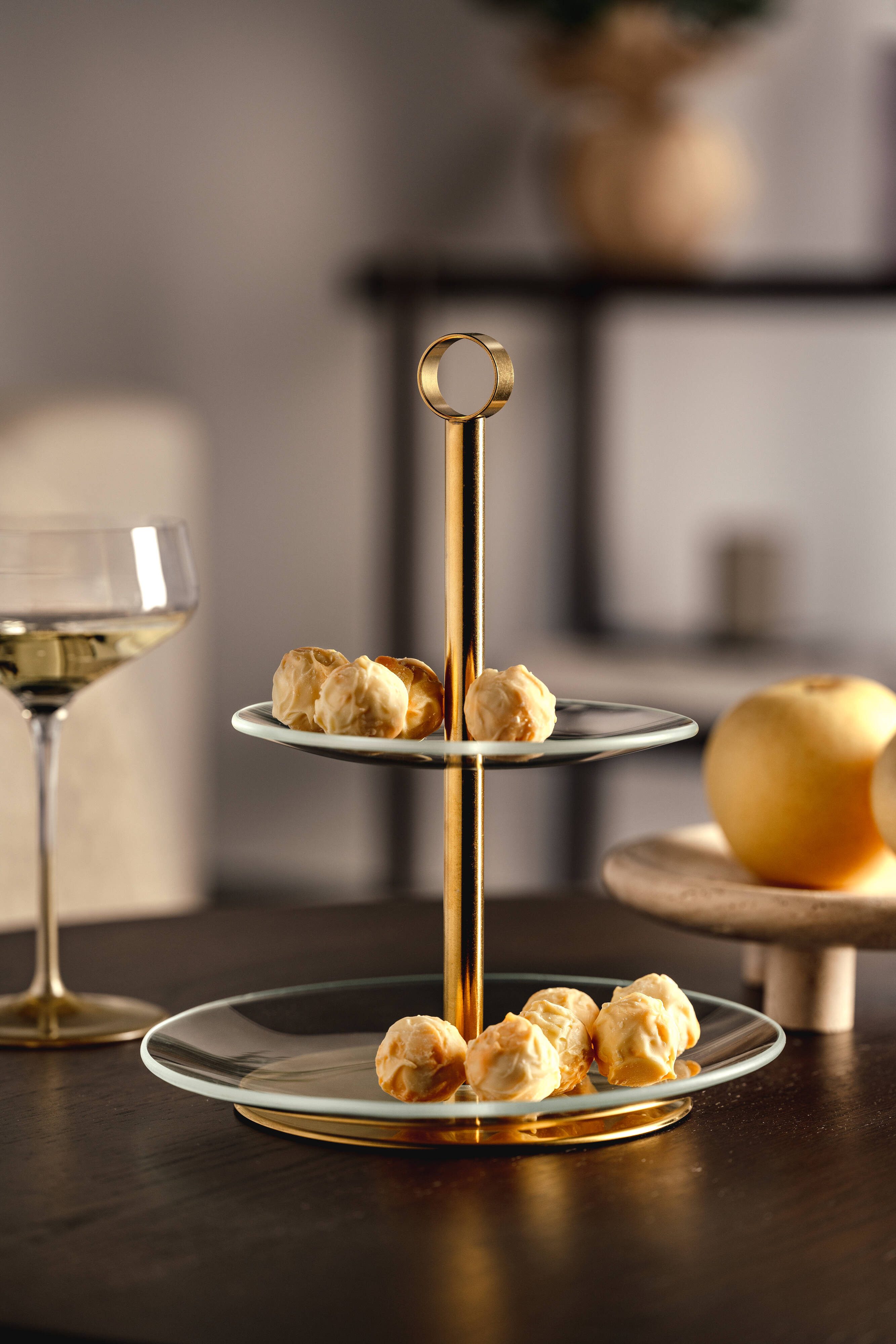 LEONARDO Etagere CENA, 2 stufig, Glas, Metall, (1-tlg), ideal für Snacks, Desserts oder kleine Leckereien