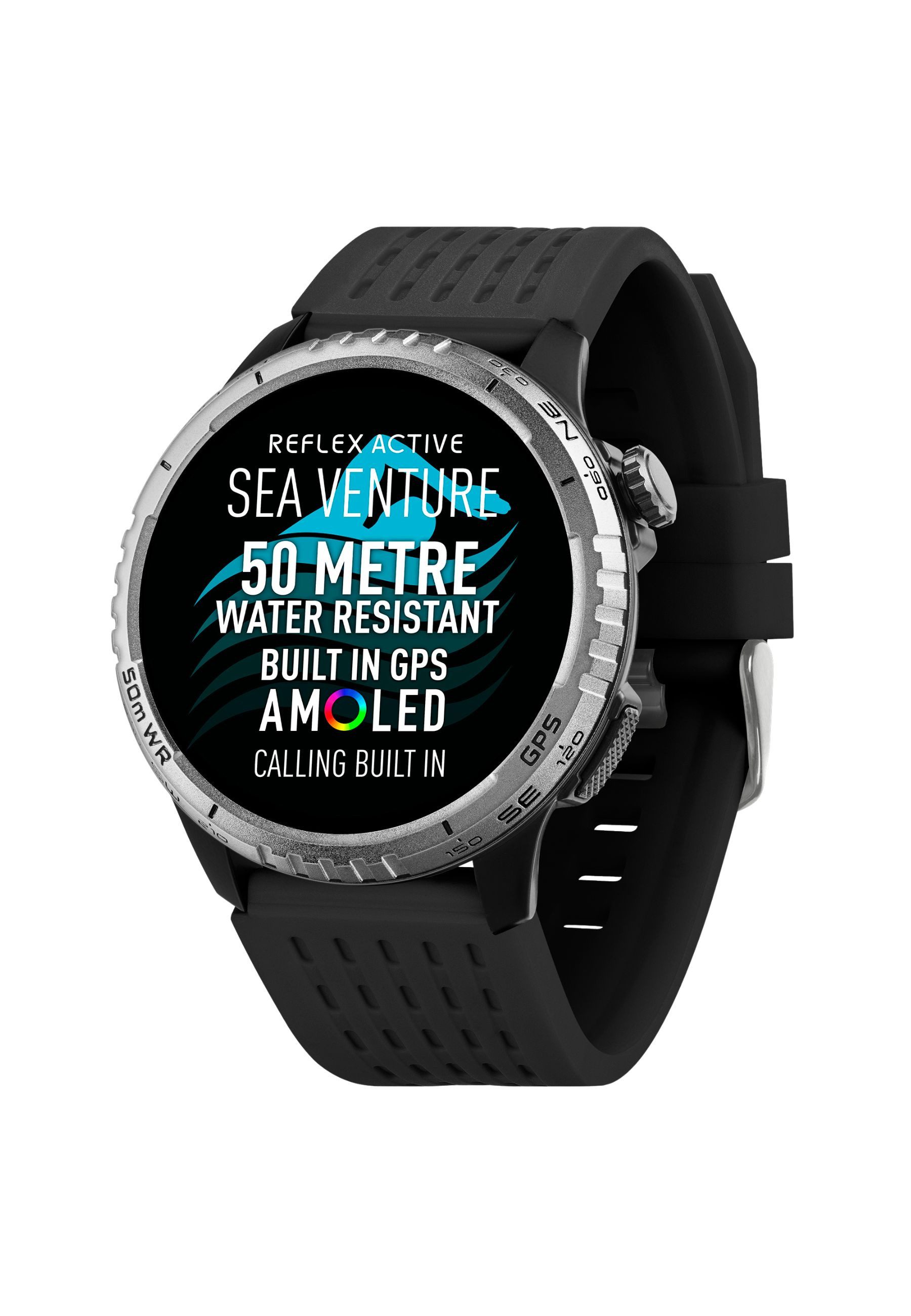 REFLEX ACTIVE Armband SEA VENTURE 400 R 50m Schwimmfeste AMOLED GPS Smartwatch mit (Set)