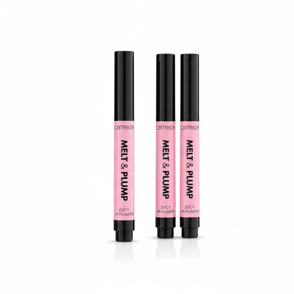 Catrice Lippenbalsam Melt & Plump Juicy Lip Plumper, 3-tlg., Sorgt für Glanz und Volumen, weiche Textur, kühlend durch Menthol.