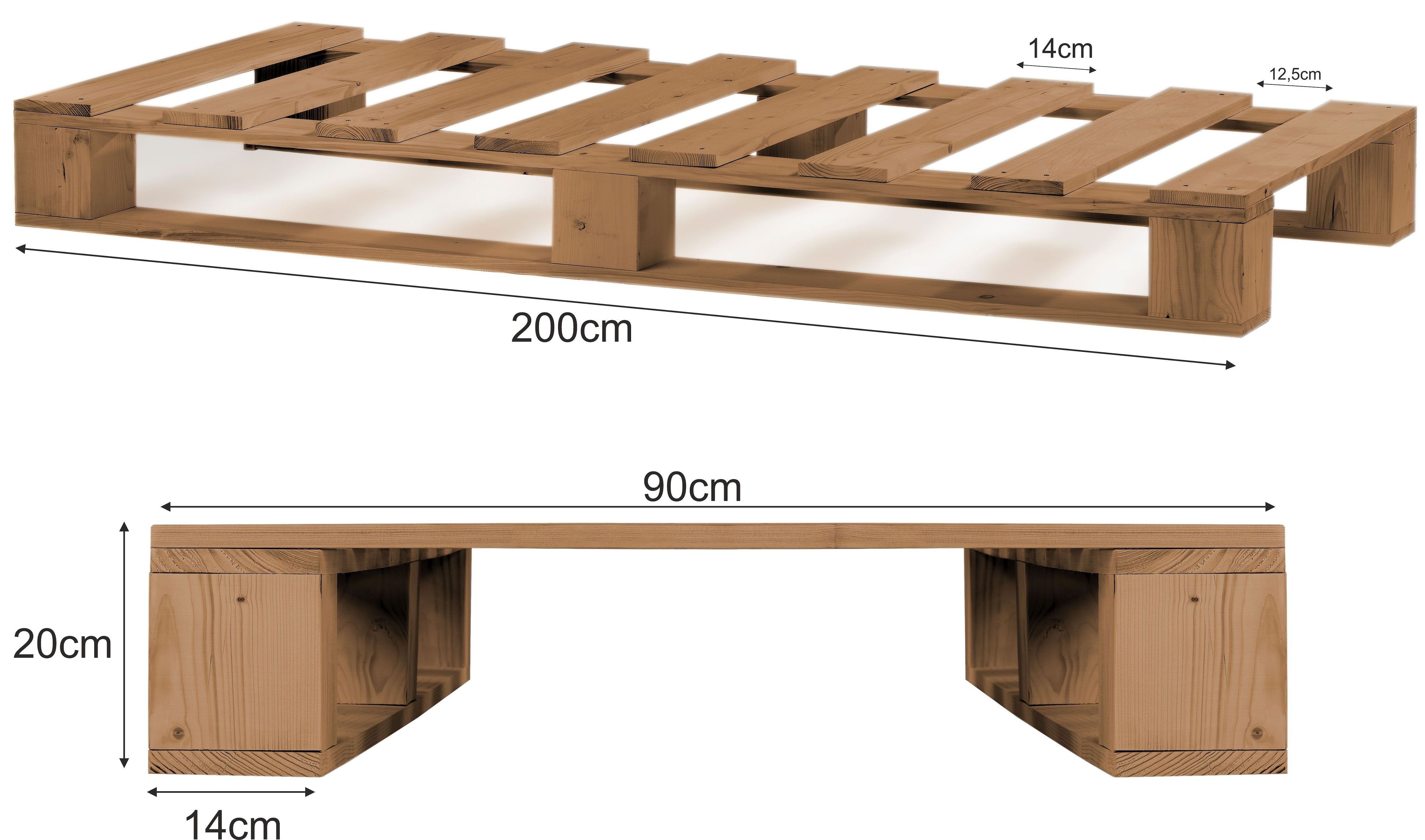 cm Palettenbett 90x200 220 160 90 sunnypillow 180 Eiche 200 cm, x 240 120 Massivholzbett 140 80 200 100