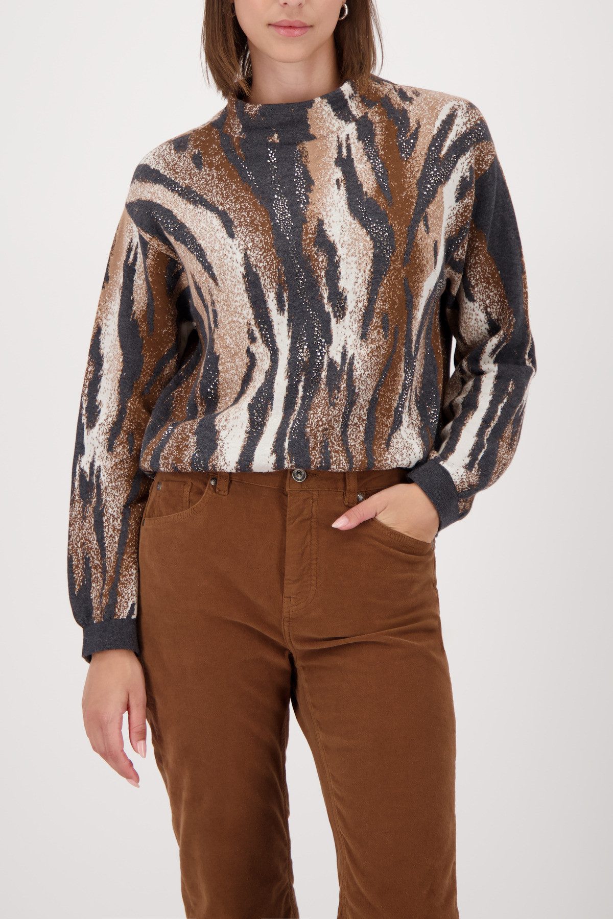 Monari Вязаные свитера Regular fit mit Rundhalsausschnitt