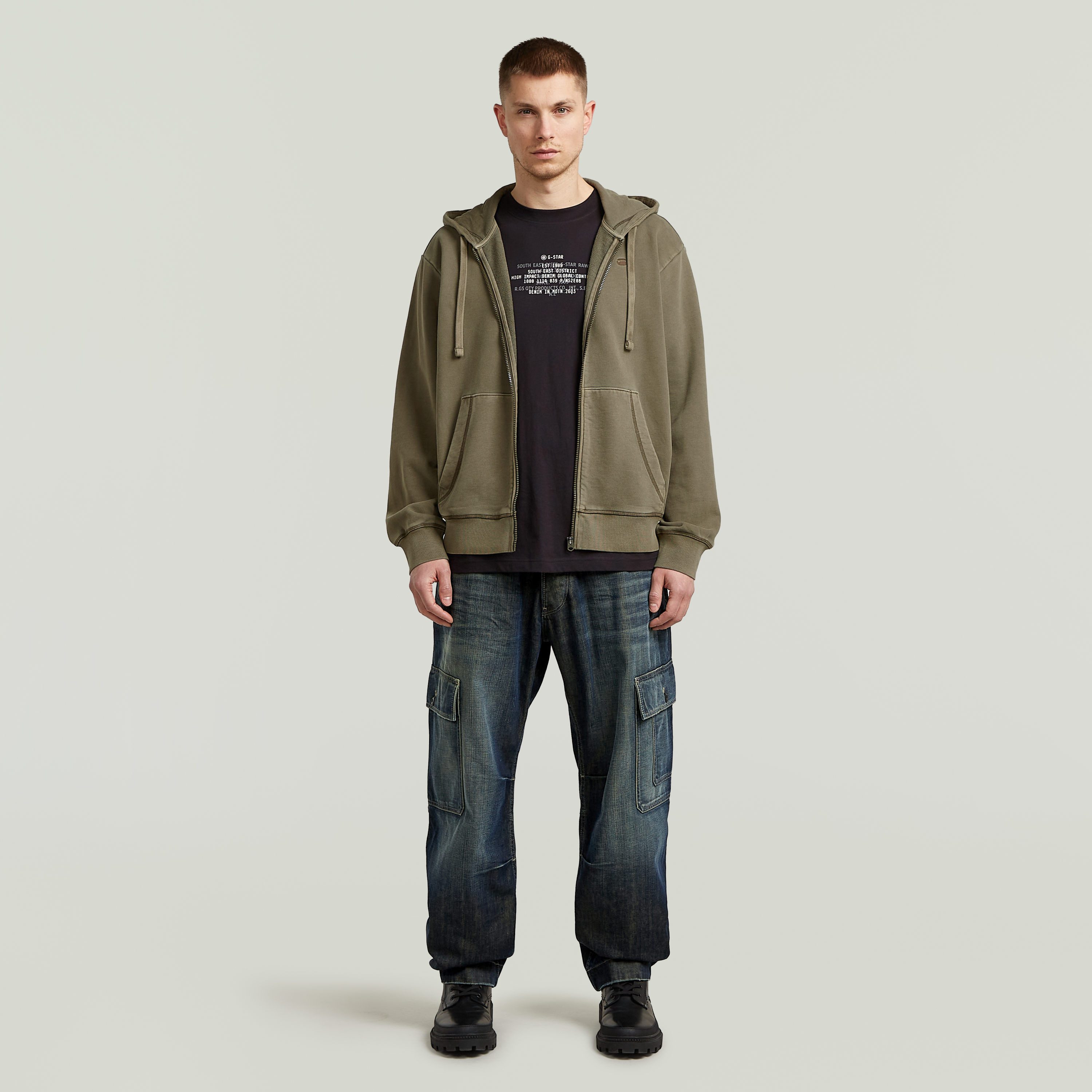 G-STAR Kapuzensweatjacke Modern washed full zip hdd sw ls in Baumwollqualität, Regular Fit – Bild 5 von 5