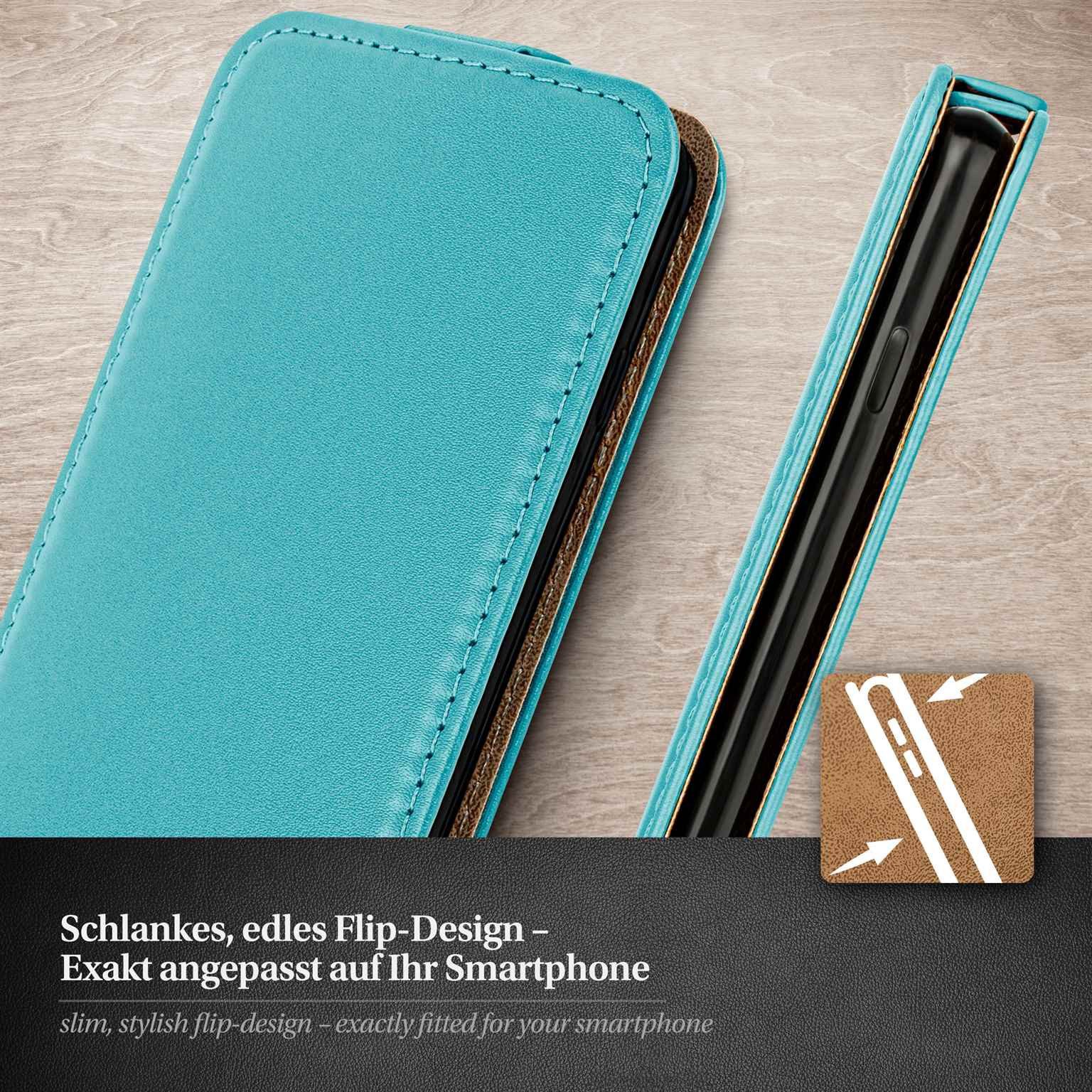 moex Handyhülle für Samsung Galaxy S23 FE Hülle Klappbar Flip Case Türkis 6,4 Zoll, 360 Grad Schutz Handytasche Leder Optik PU Lederhülle Cover Klapphülle