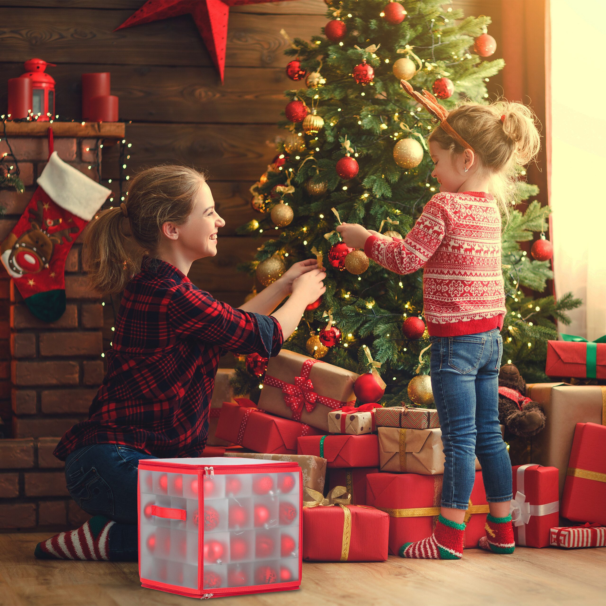 relaxdays Aufbewahrungsbox 2x Weihnachtskugel Aufbewahrungsbox (2 St)