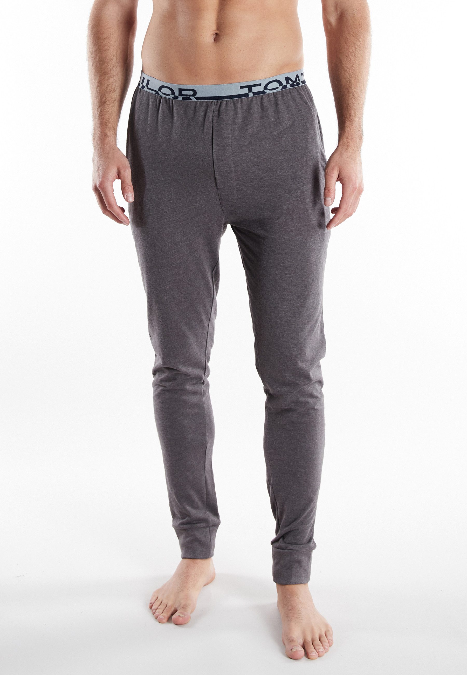 TOM TAILOR Pyjamahose Brügge Logobund, schmaler Fit, Seitentaschen, atmungsaktiv, Baumwollmix