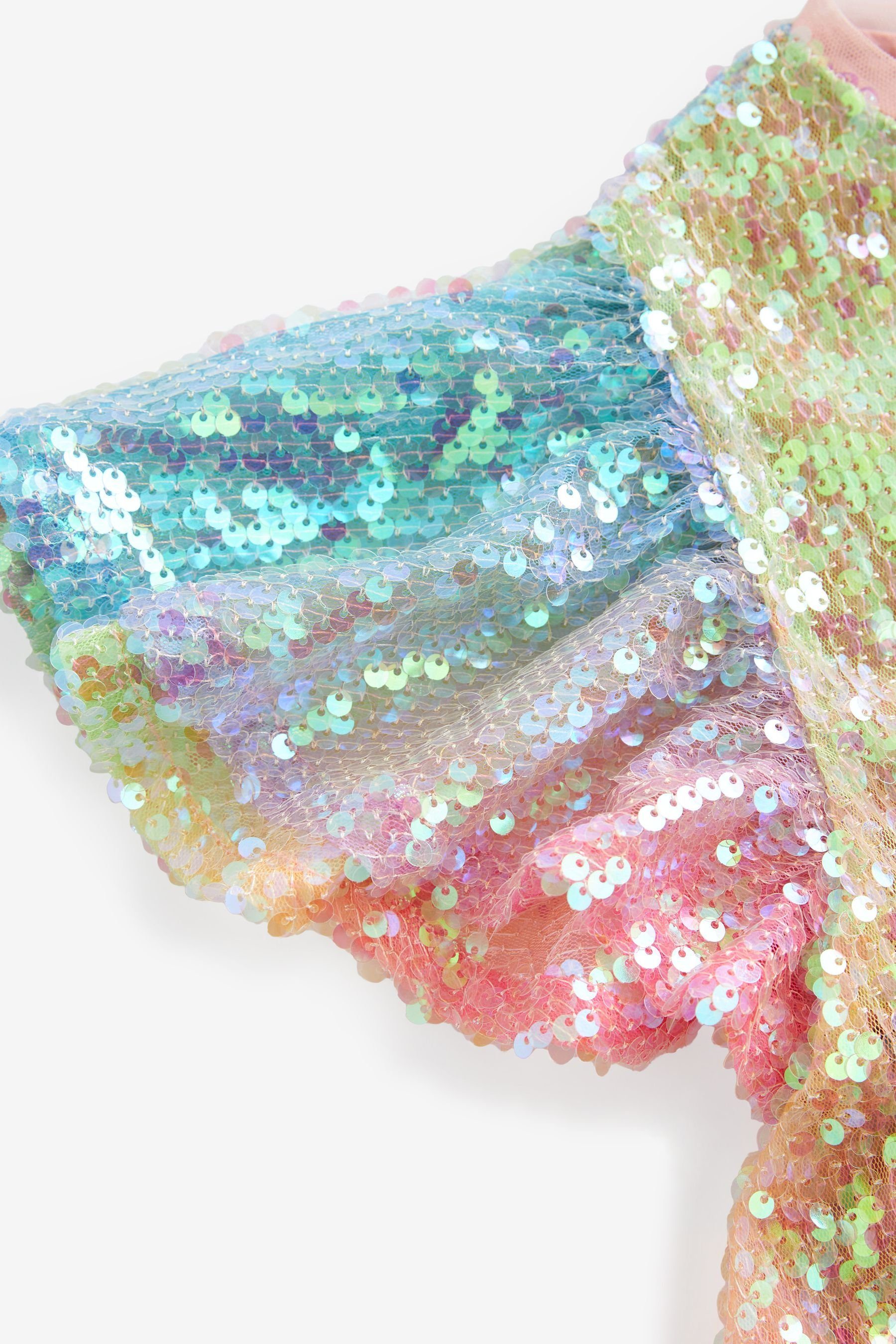 Paillettenkleid Pailletten Rainbow (1-tlg) Partykleid mit Pink/Blue/Green Next Funkelndes