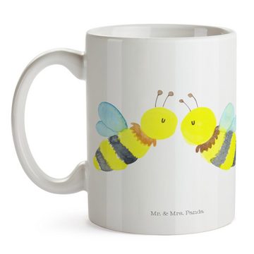 Mr. & Mrs. Panda Tasse Biene Liebe - Weiß - Geschenk, Hummel, Tasse Sprüche, Büro Tasse, Wes, Keramik, Einzigartiges Botschaft