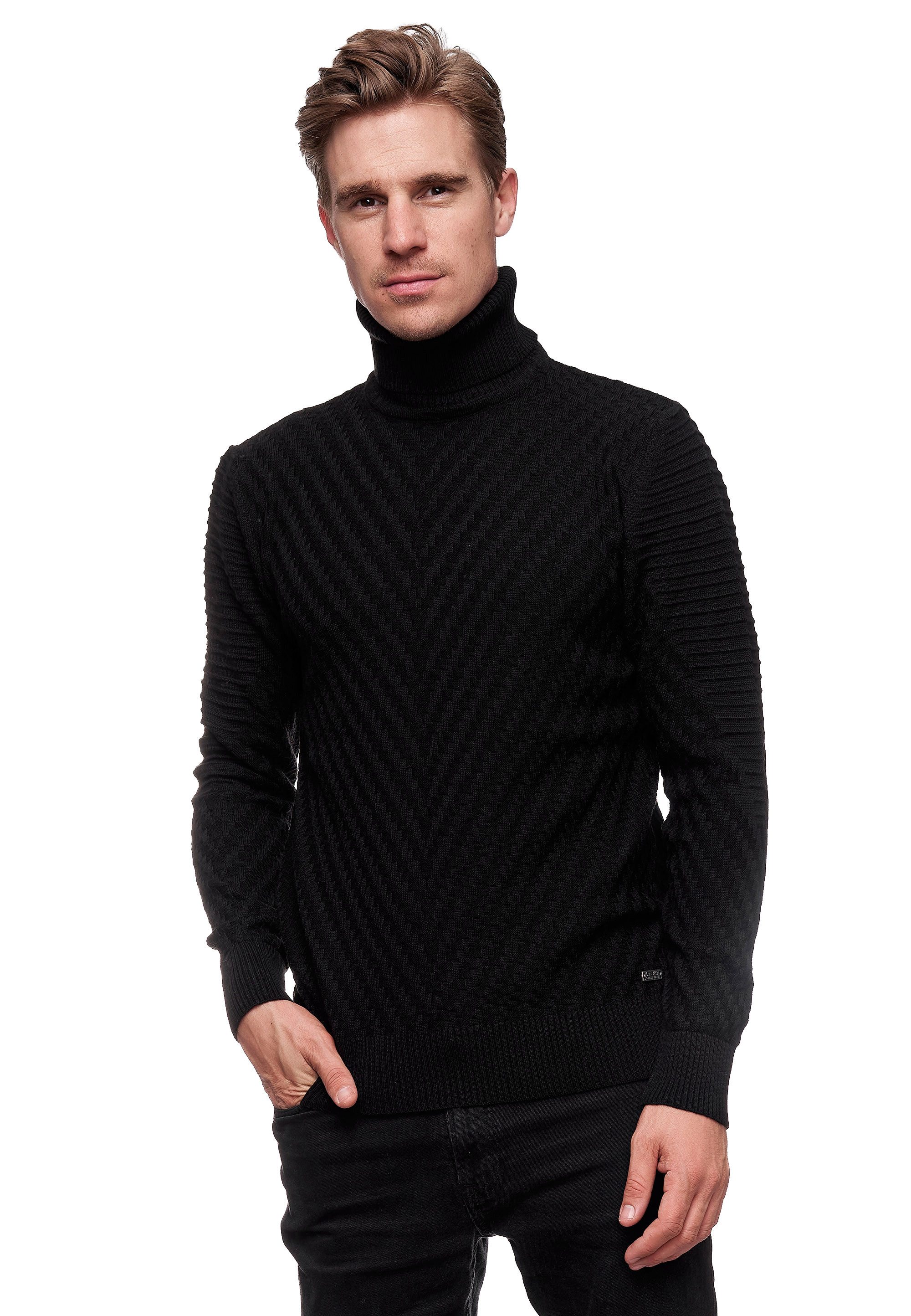 Rusty Neal Rollkragenpullover in stilvollem Feinstrick