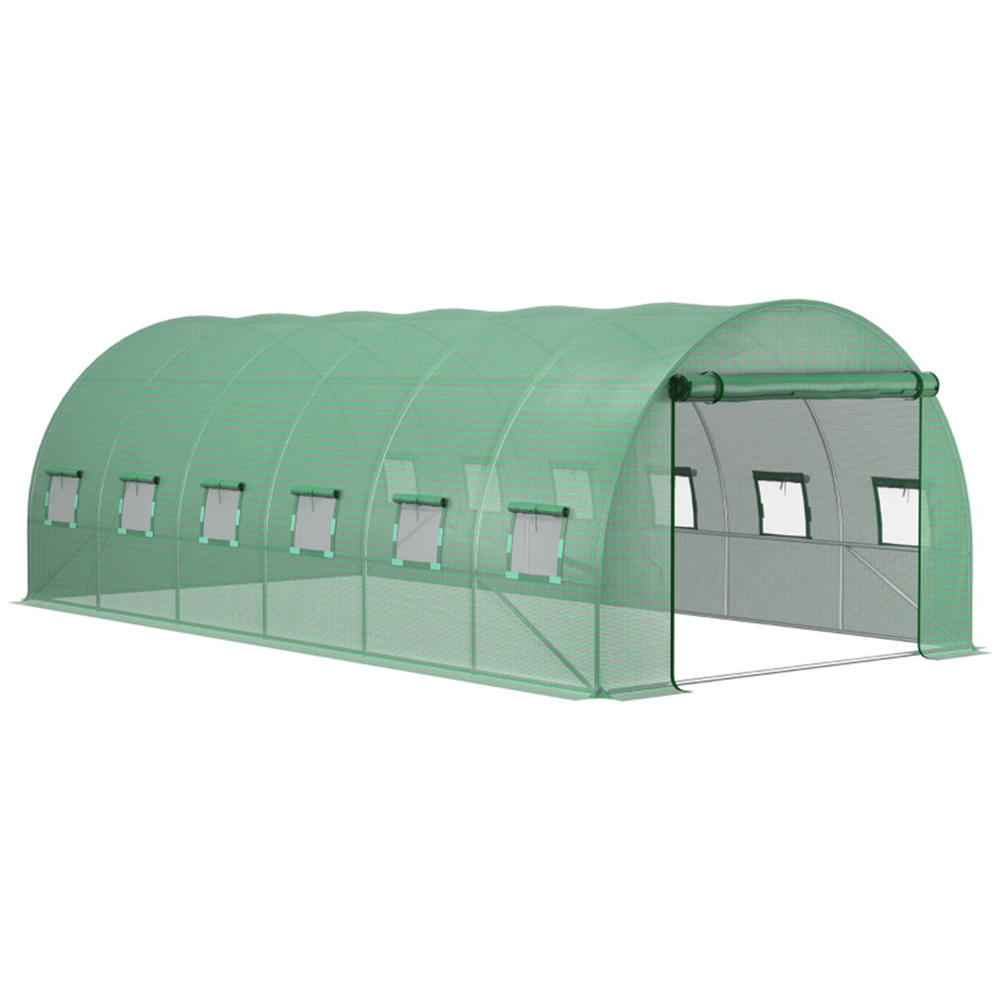 MC Star Foliengewächshaus Gewächshausfolie 6x3x2m, wasserdicht Gartenfolie mit UV Schutz, Folie aus PE, Abdeckplane für Gartenarbeit Treibhaus Folientunnel, Tunnelfolie für Außenbereich, Pflanzen, Grün