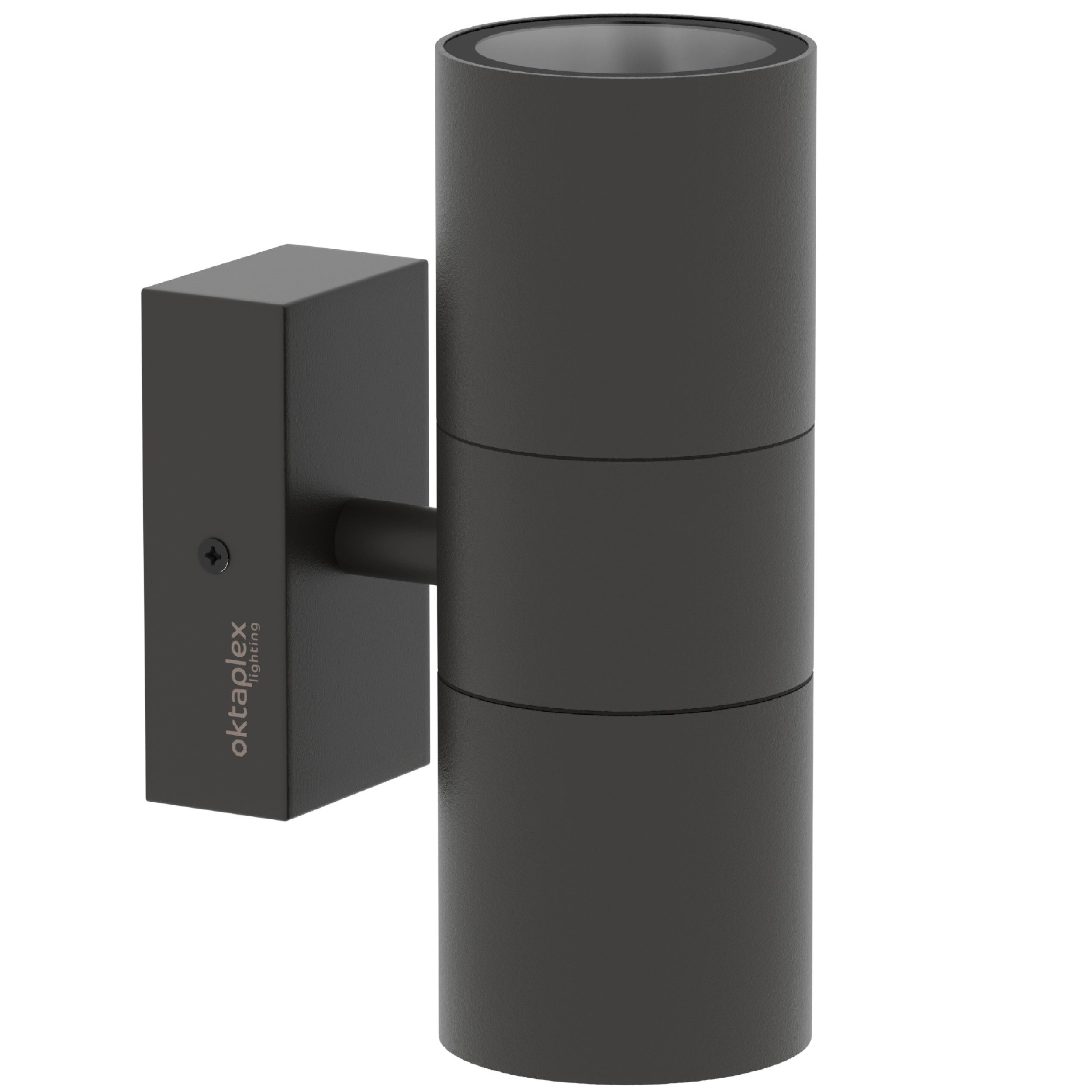 Oktaplex lighting Außen-Wandleuchte Chile Edelstahl Außenlampe GU10, ohne Leuchtmittel, Außenleuchte IP44 Wandlampe anthrazit