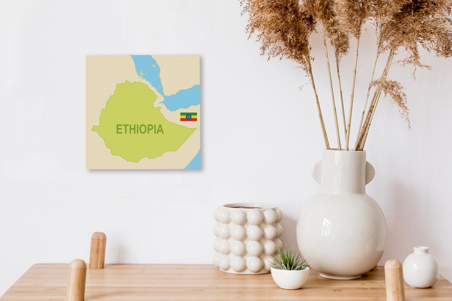 OneMillionCanvasses® Leinwandbild Leinwand in Äthiopien Wohnzimmer von für Illustration Bilder (1 Schlafzimmer Grün, St)