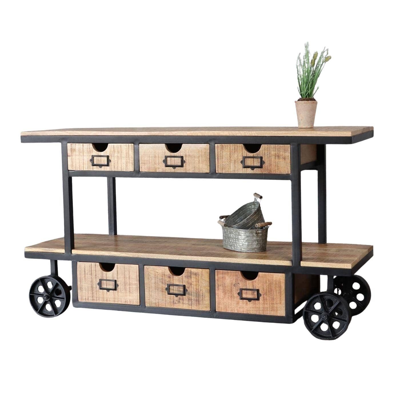 baario Konsolentisch Konsole ENZO Rollen, Industrial günstig online kaufen