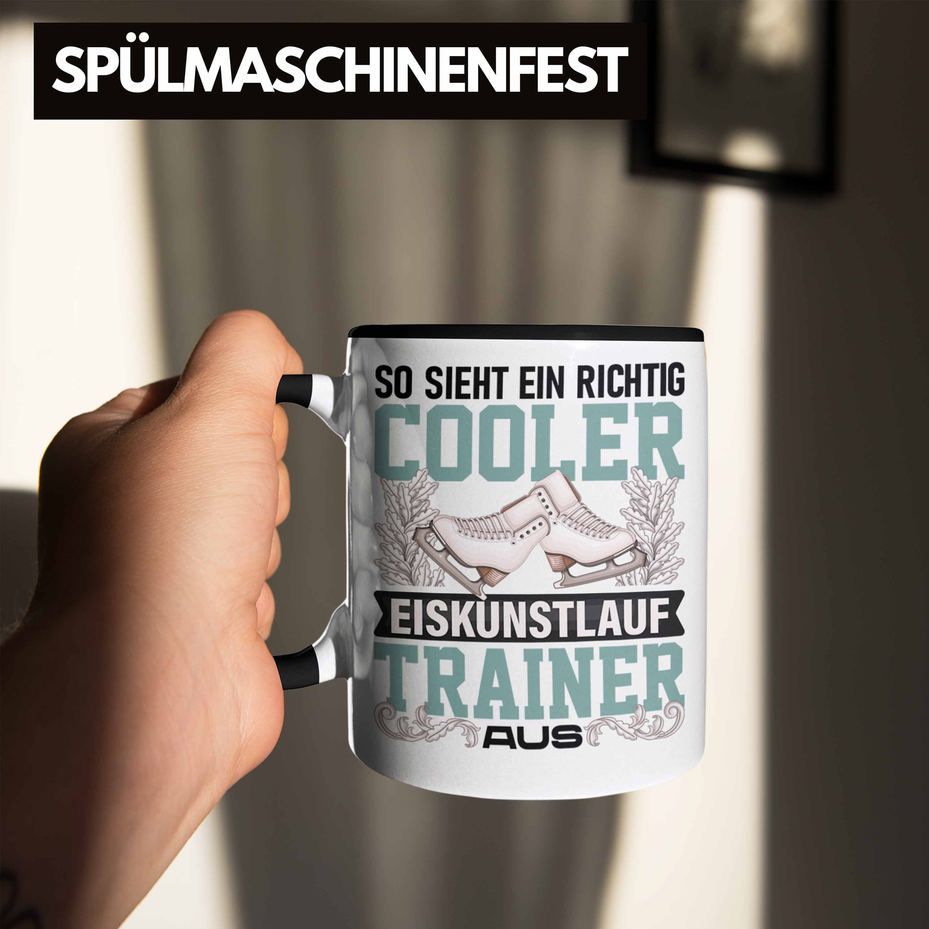 Trendation Tasse Eiskunstlauf Trainer Tasse Eiskunstläufer Geschenkidee Traine Schwarz Geschenk