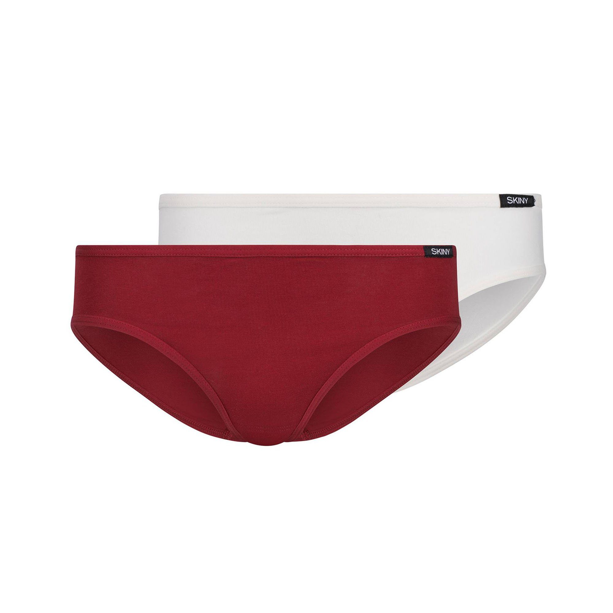 Skiny Slip Mädchen Slip, 2er Pack - Rio-Slip, Bikini Briefs Rot/Weiß