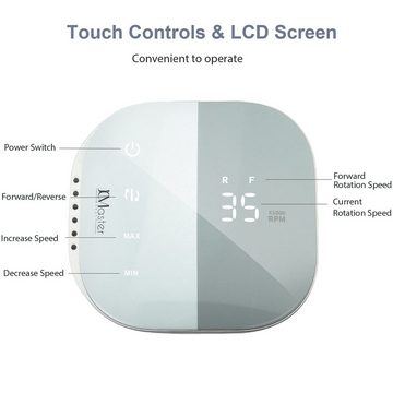 JCMaster Maniküre-Pediküre-Set, TouchPro+ Nagelfräser 1x 4in1 Bit Total 6Bits
