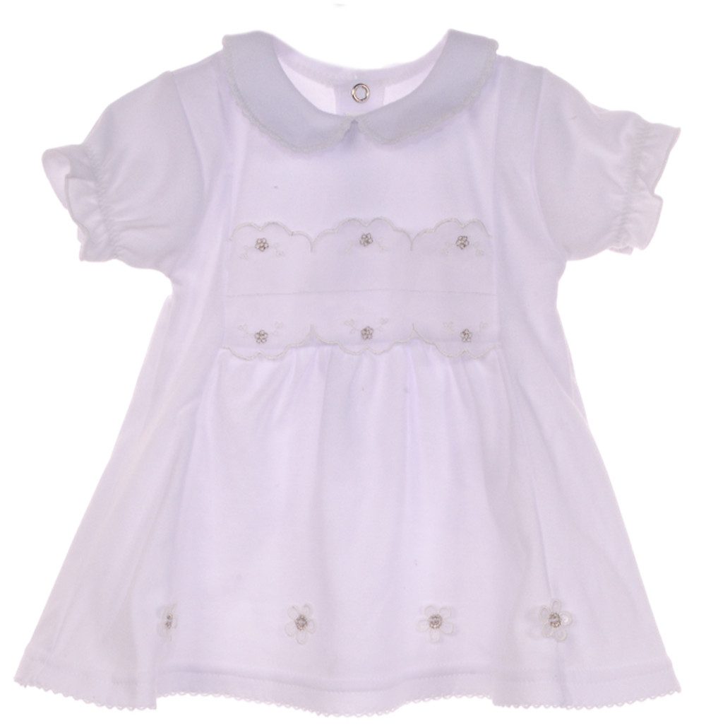 La Bortini Taufkleid Baby Kleid in Weiß aus Baumwolle 56 62 68