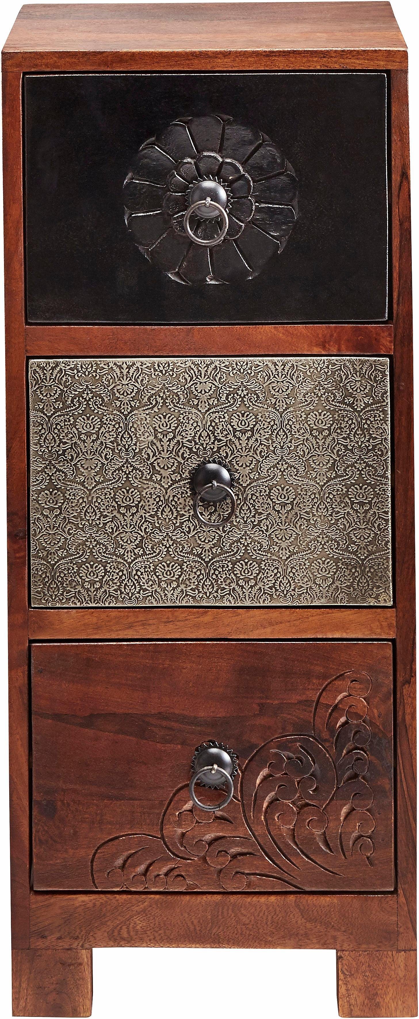 OTTO home Kommode Mahar, Breite 30 cm mit Metallfronten