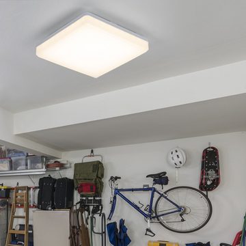 V-TAC Außen-Deckenleuchte, LED-Leuchtmittel fest verbaut, Warmweiß, Deckenleuchte Außen Deckenlampe Badezimmer weiß Eingangsbeleuchtung