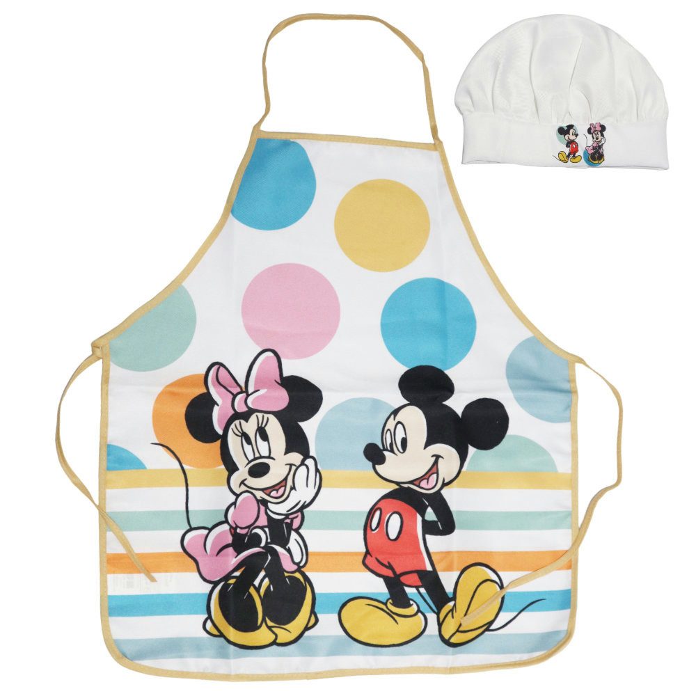 Disney Kochschürze Disney Minnie Mickey Maus Kinder Backschürze mit Mütze, (2-tlg), 3 bis 6 Jahre
