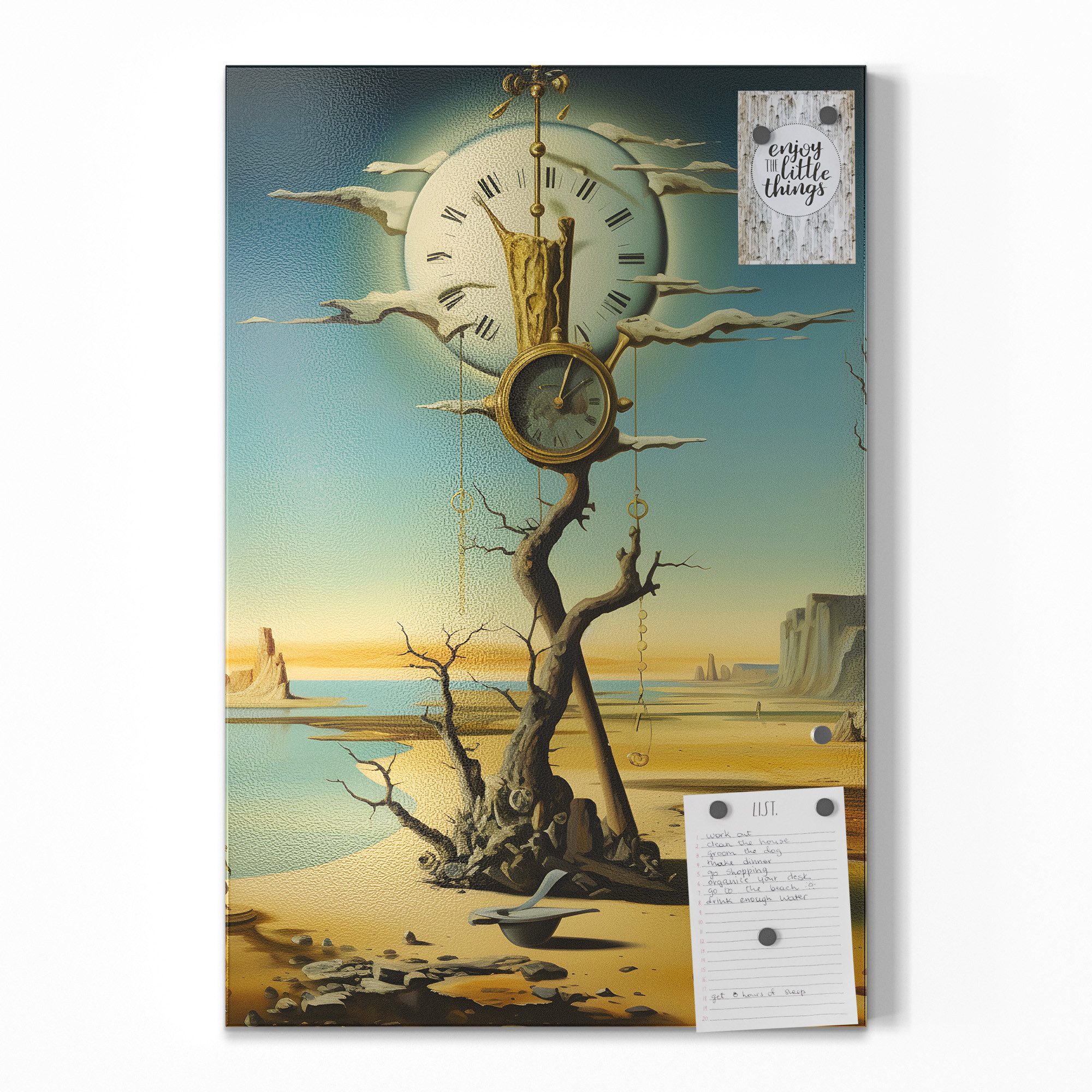 DEQOART Magnettafel 'Verweilende Zeit', Metall Whiteboard für alle Magnete, Magnetboard magnetisch