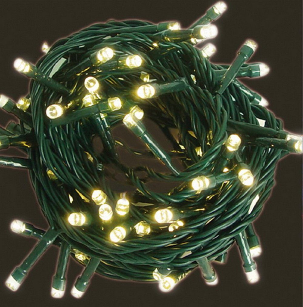 Linder Exclusiv GmbH LED-Lichterkette warmweiss Kabel grün, 240-flammig, für innen und außen gegeignet