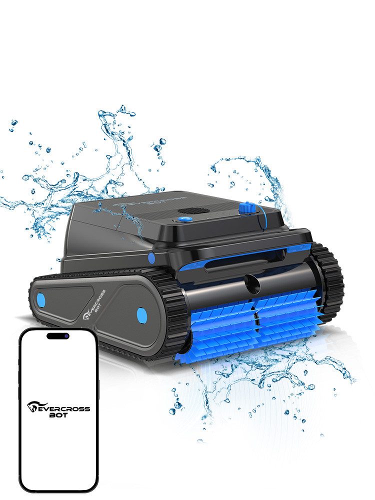 EVERCROSS BOT Poolroboter U8 für Boden und Wand Mit App-Steuerung, 120Min Laufzeit, 200m² Reinigungsfläche, Intelligenten Navigation